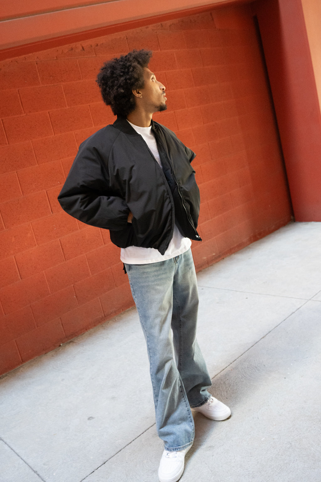 EPTM Capital Cropped Bomber - Black