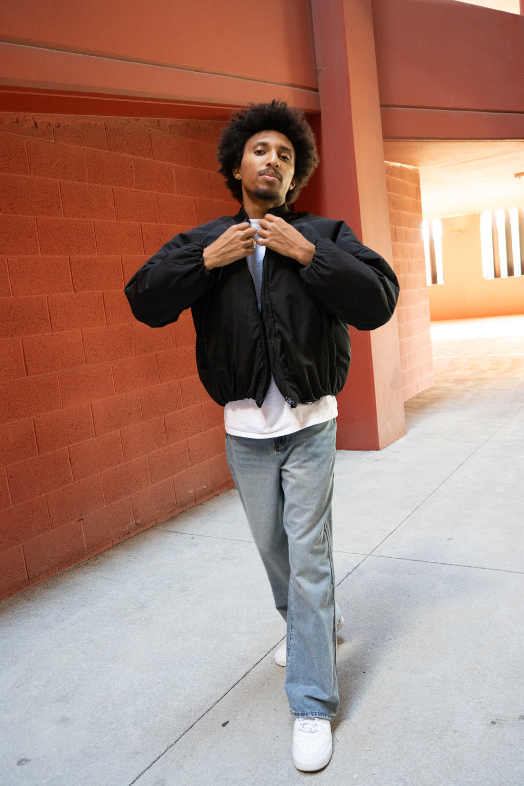EPTM Capital Cropped Bomber - Black