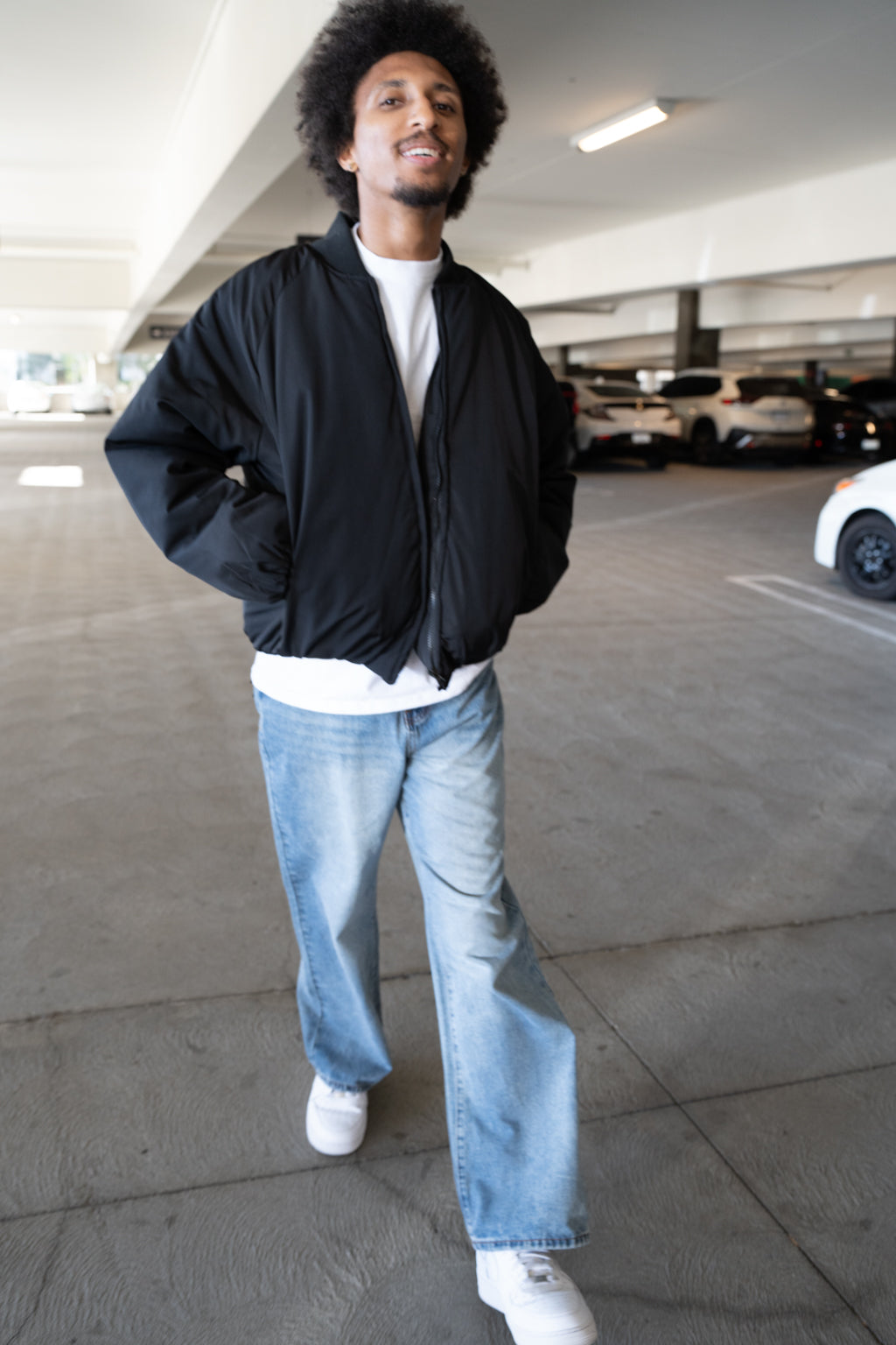 EPTM Capital Cropped Bomber - Black