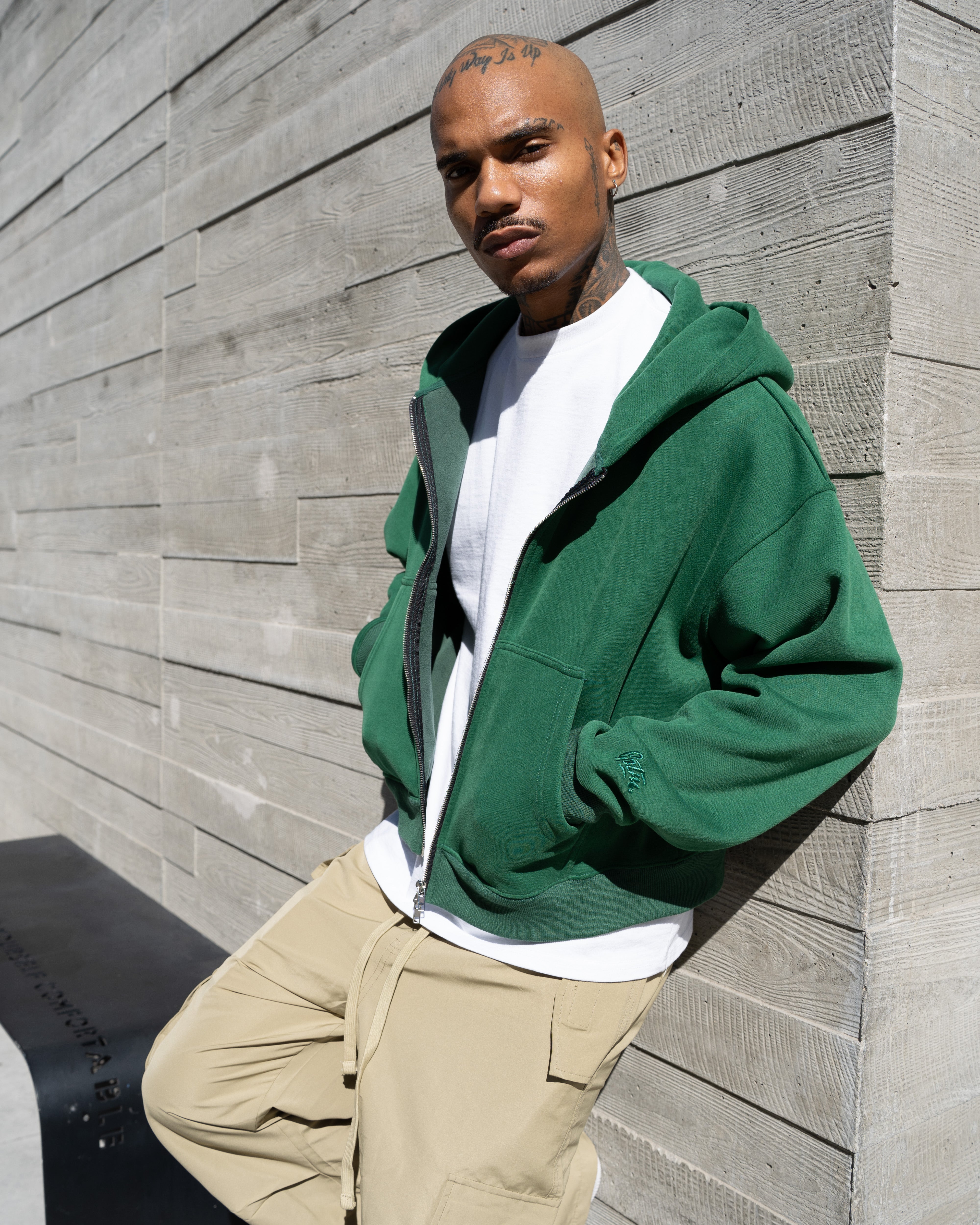 EPTM PERFECT ZIP UP HOODIE - HUNTER GREEN