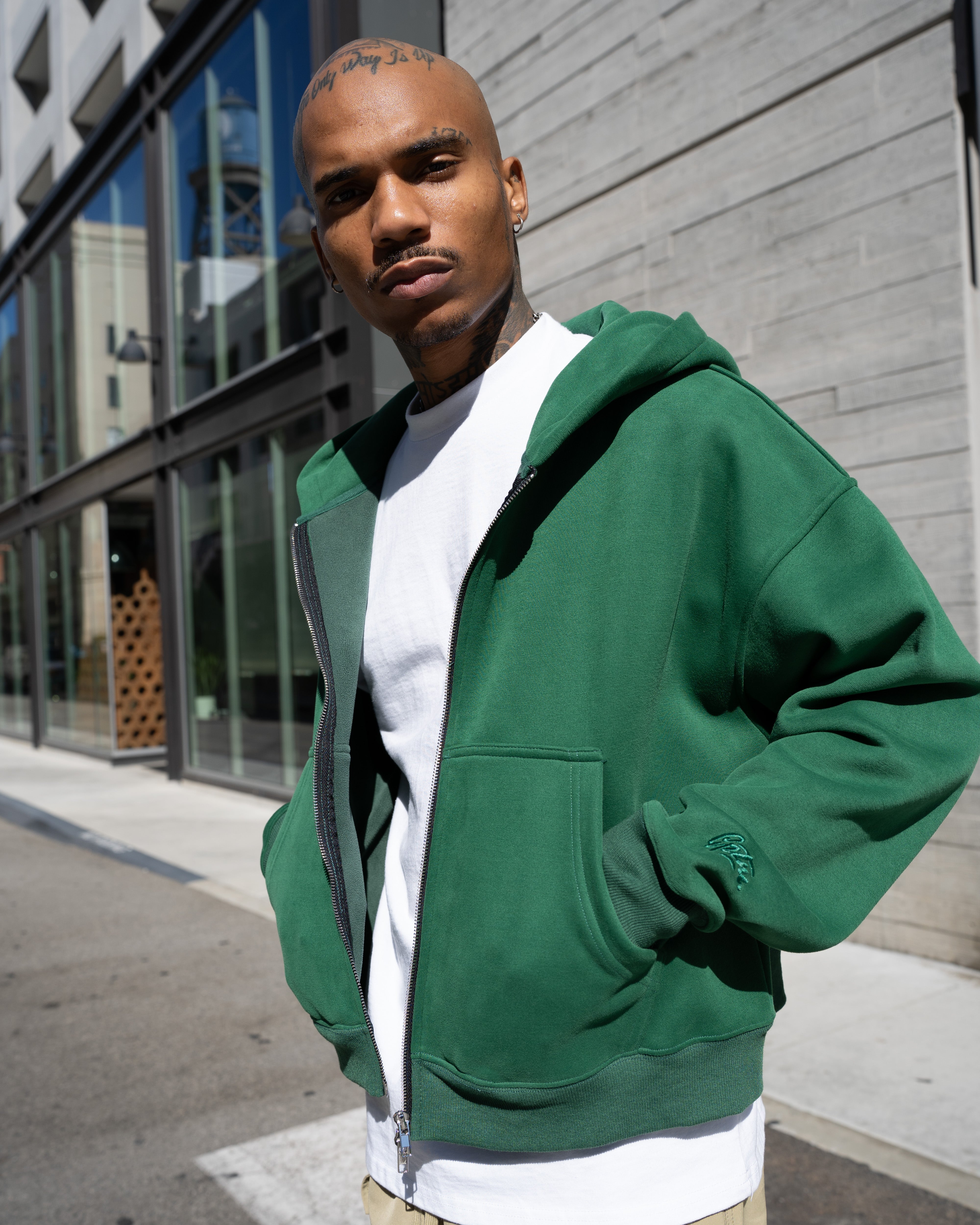 EPTM PERFECT ZIP UP HOODIE - HUNTER GREEN