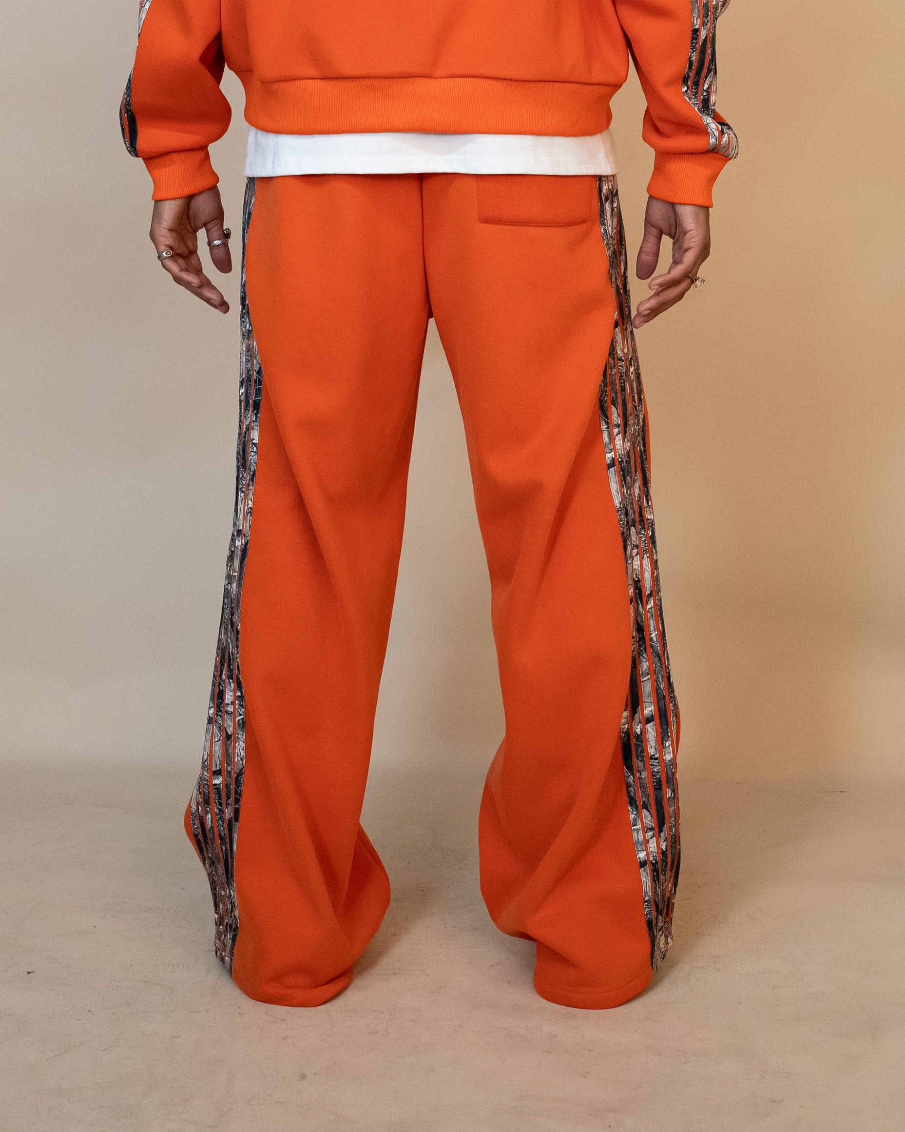 Real Camo Striped Baggy Pants - Orange