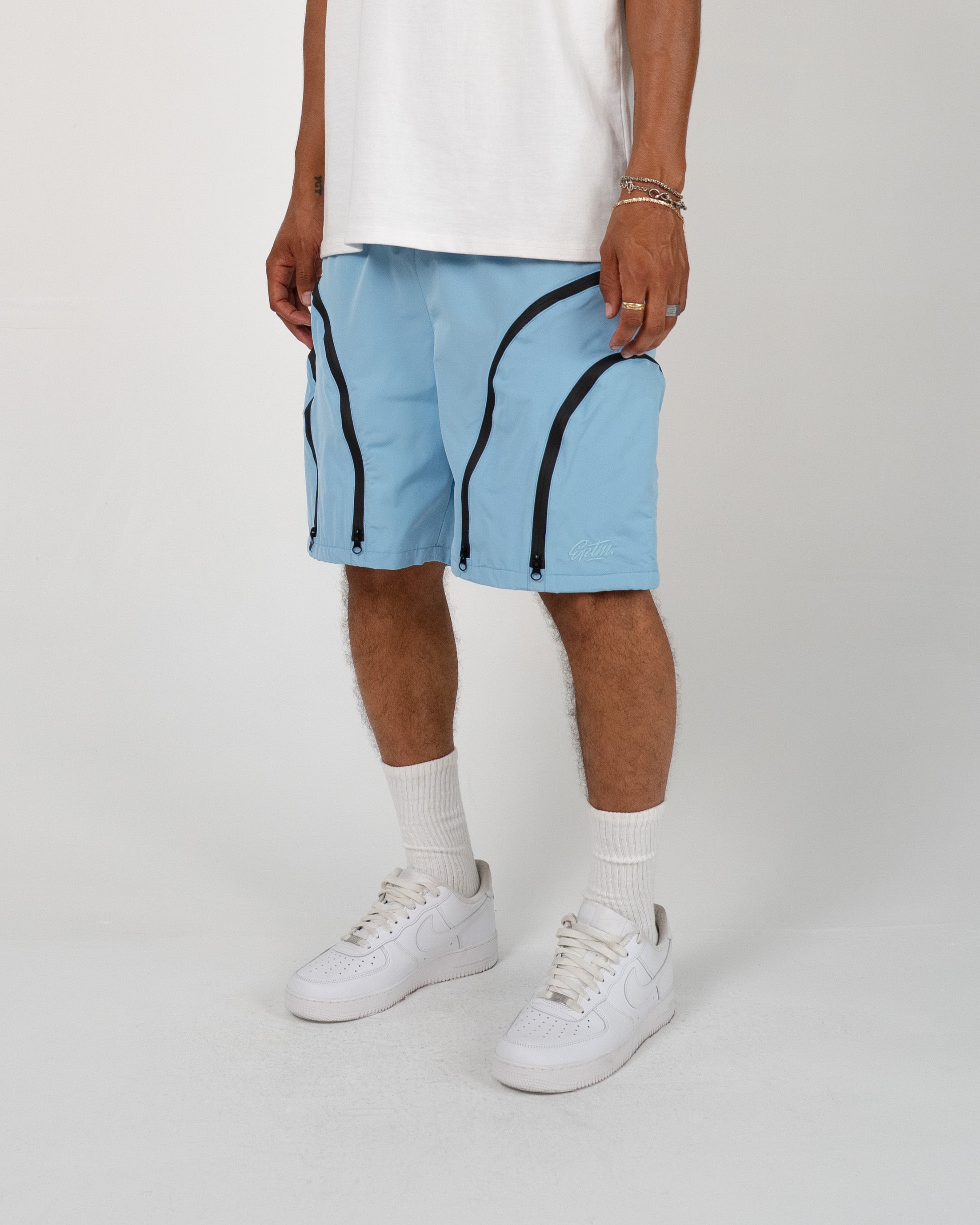EPTM Double Zip Shorts - Sky Blue