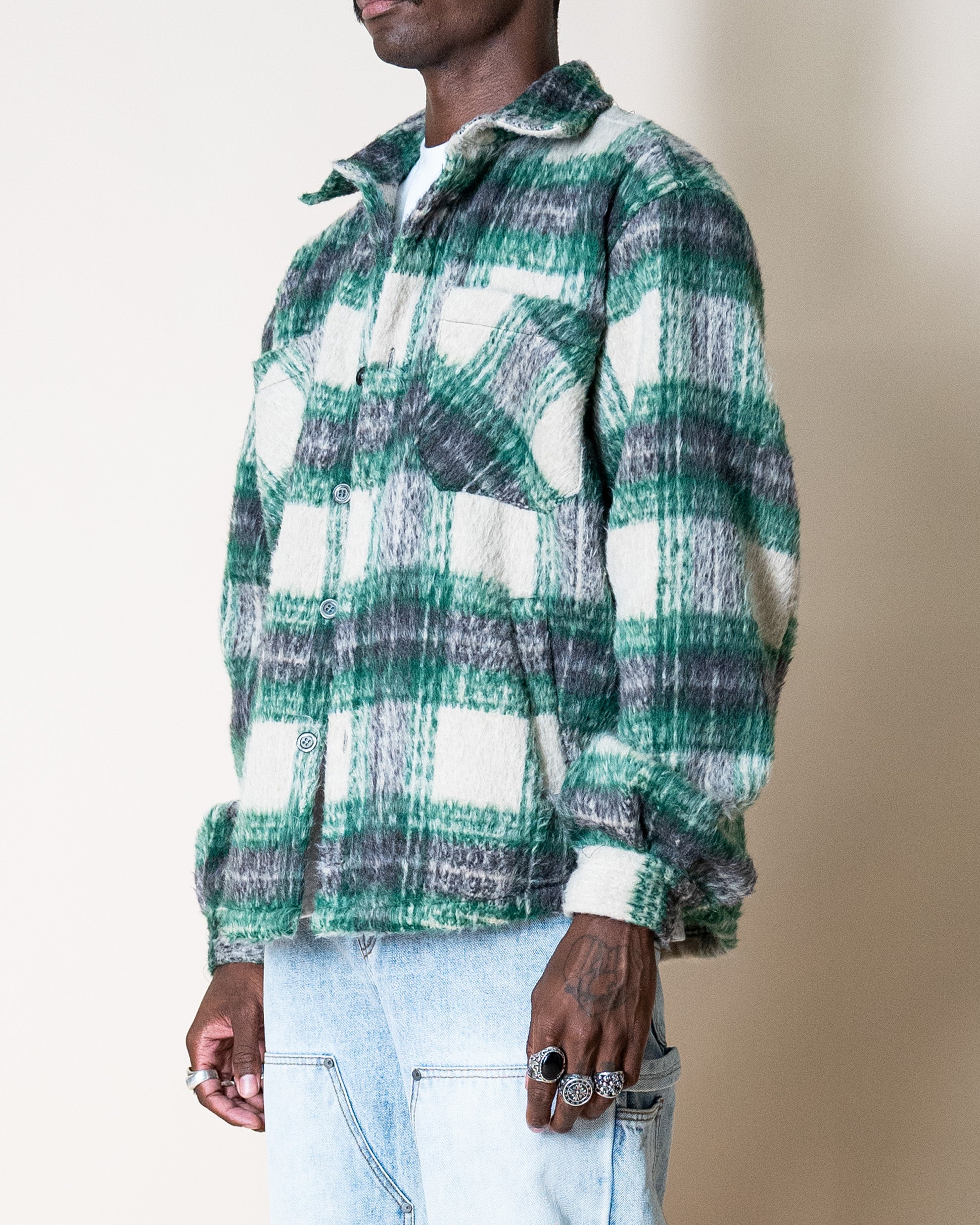EPTM SIDE SLIT FLANNEL- GREEN