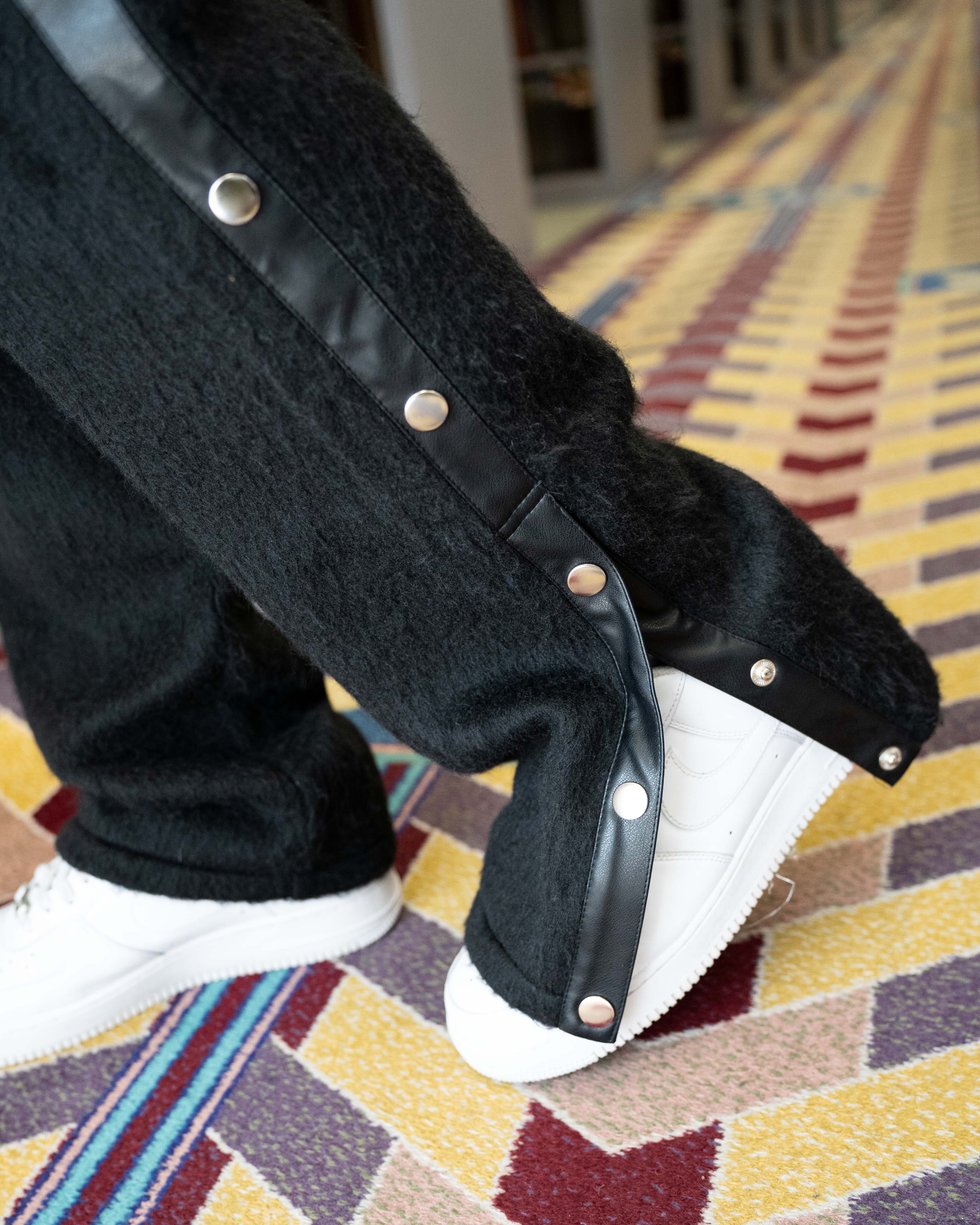 Mohair Snap Pants - Black