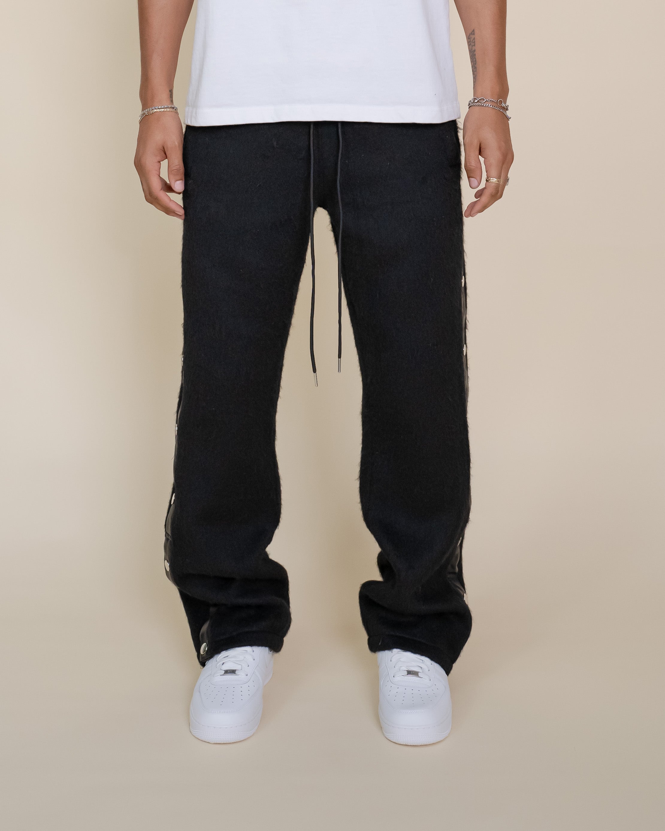 Mohair Snap Pants - Black