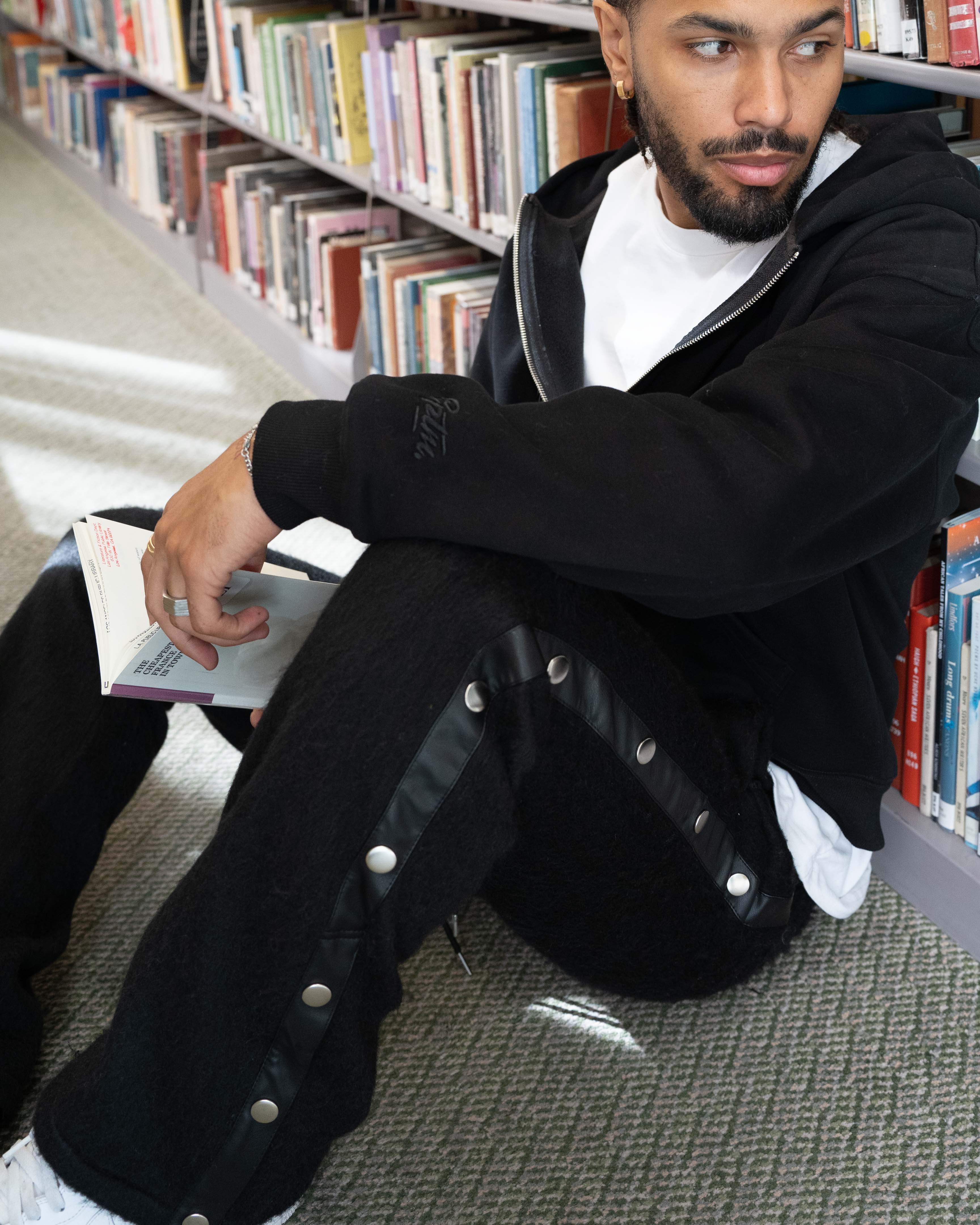 Mohair Snap Pants - Black