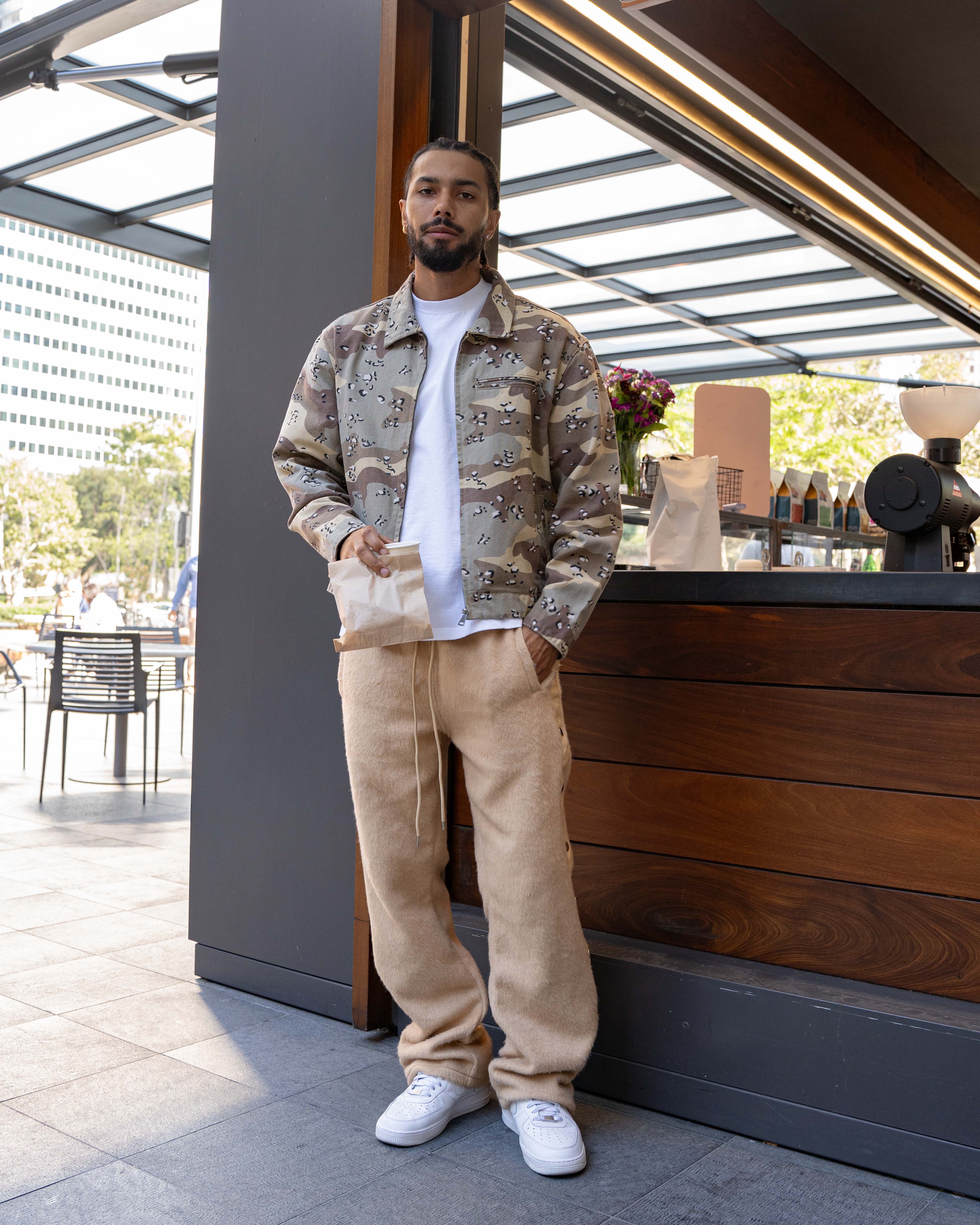 Mohair Snap Pants -Khaki