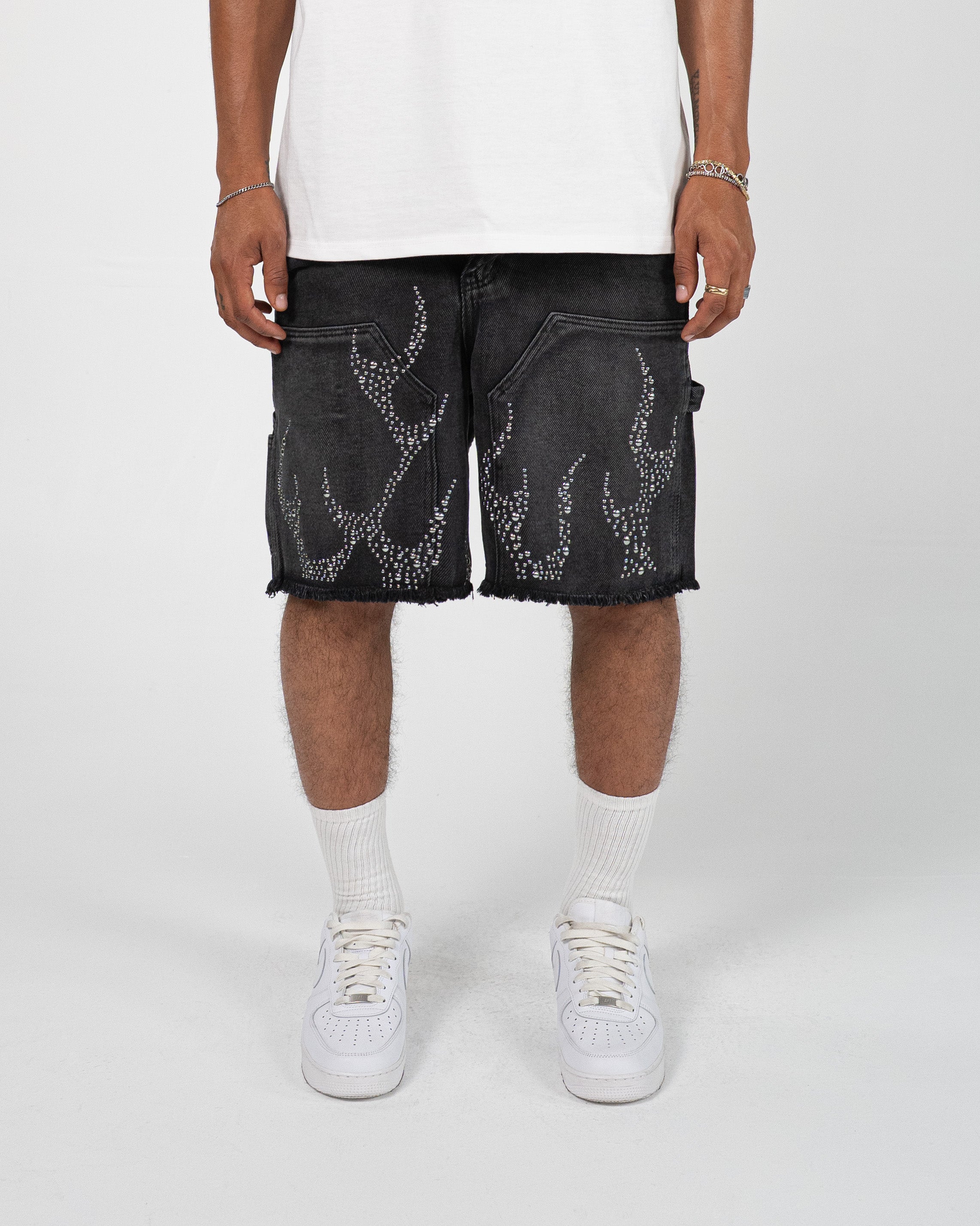 EPTM Metal Flame Jorts - Black