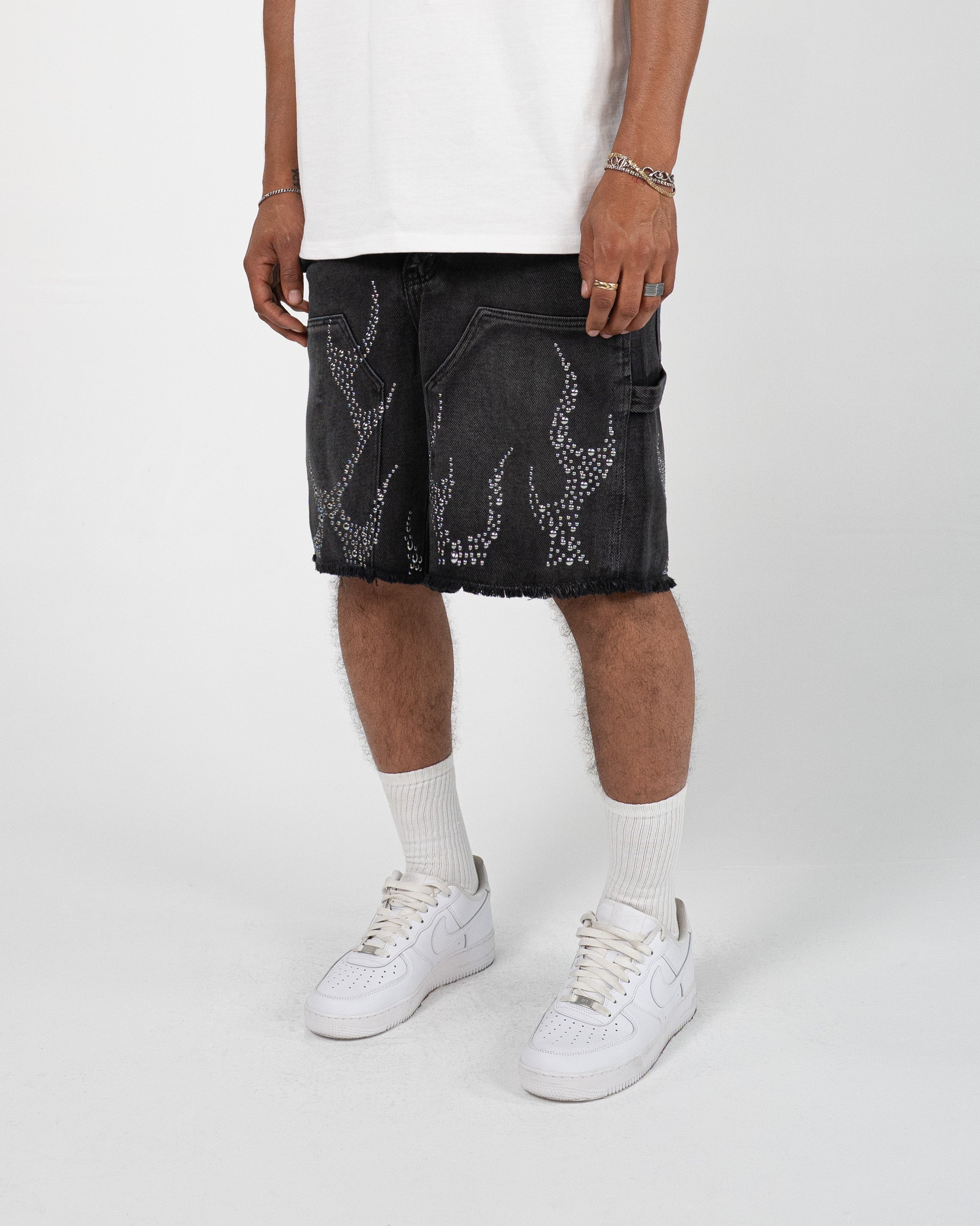EPTM Metal Flame Jorts - Black