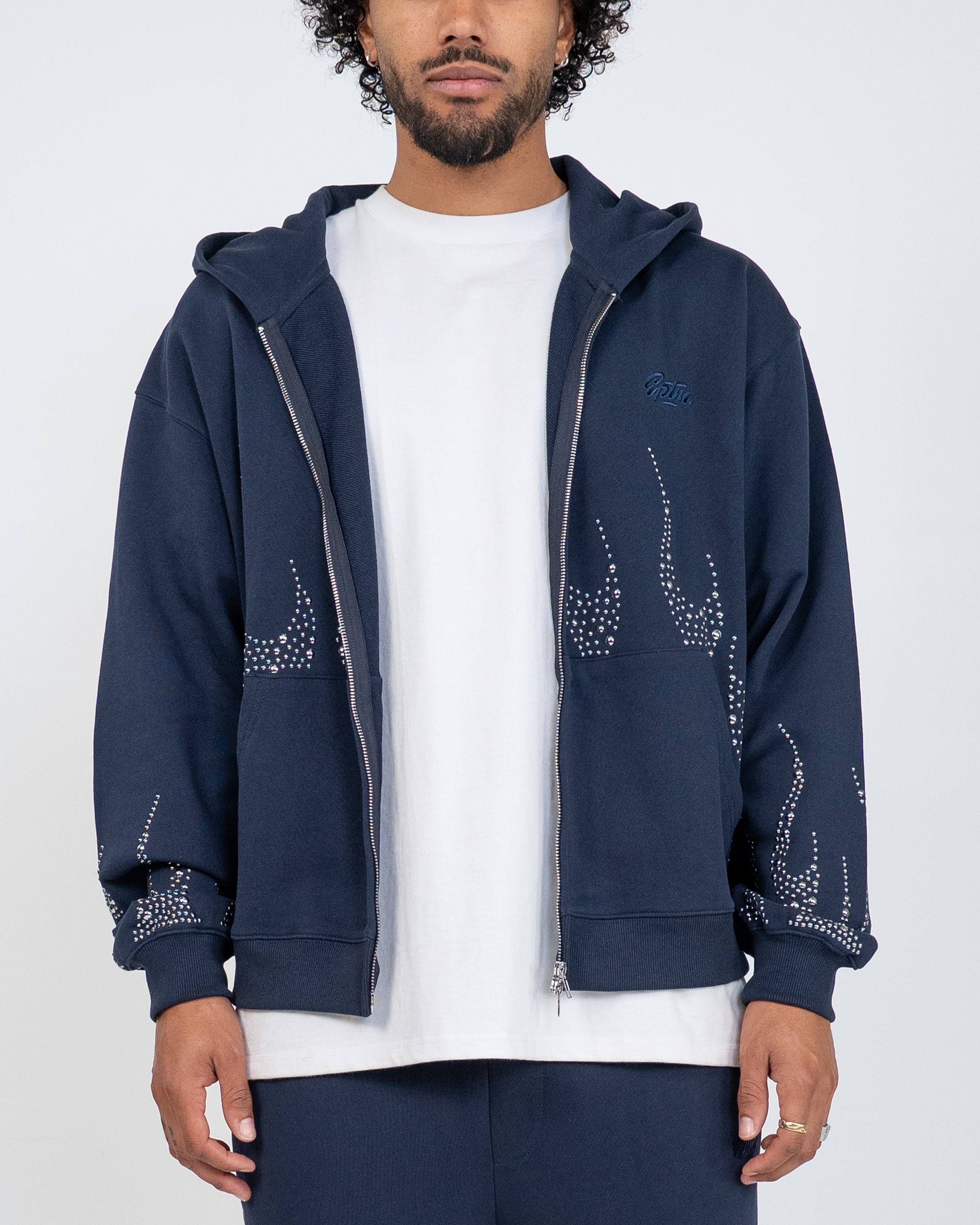 EPTM Metal Flame Zip Up Hoodie - Navy
