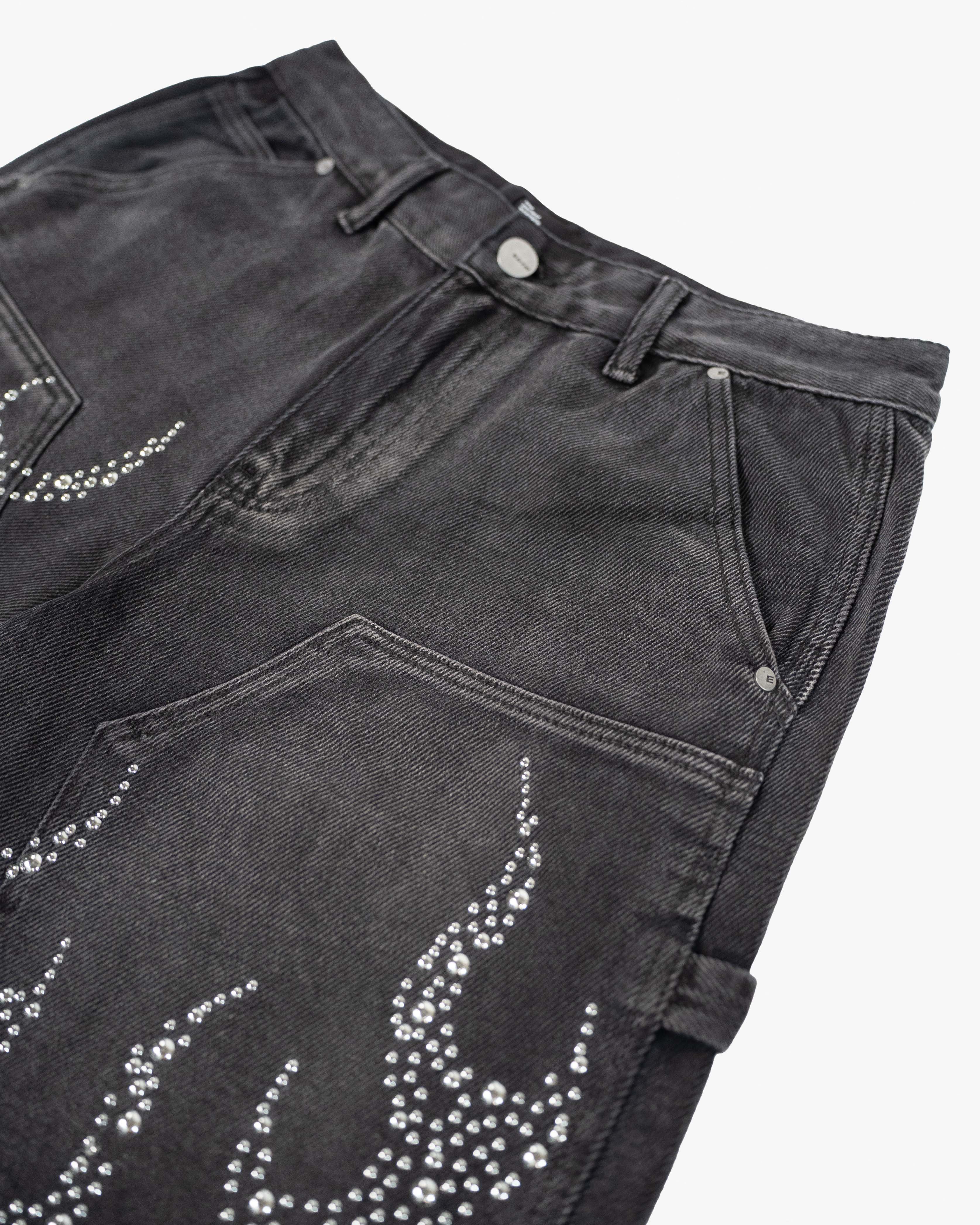 EPTM Metal Flame Jorts - Black