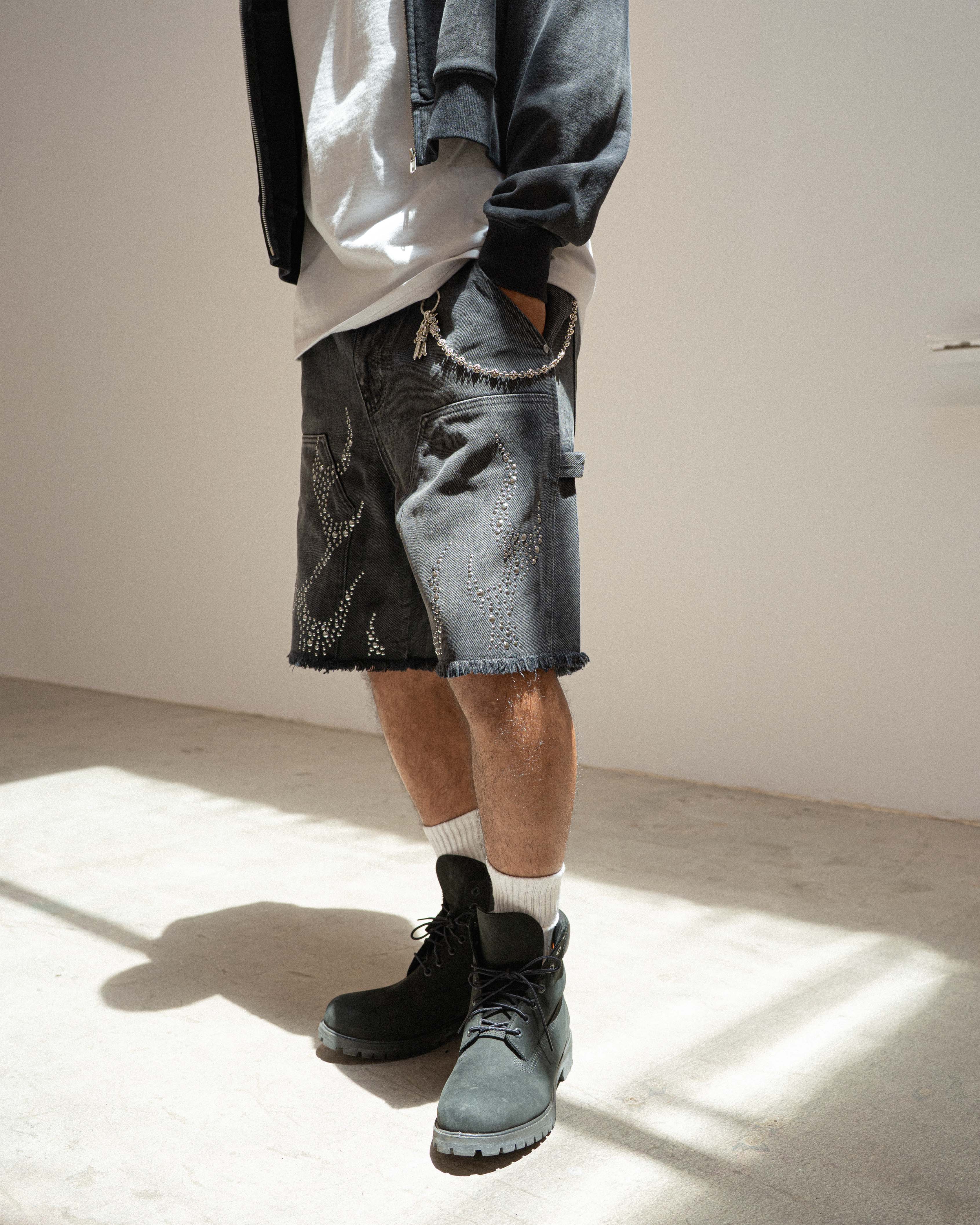 EPTM Metal Flame Jorts - Black