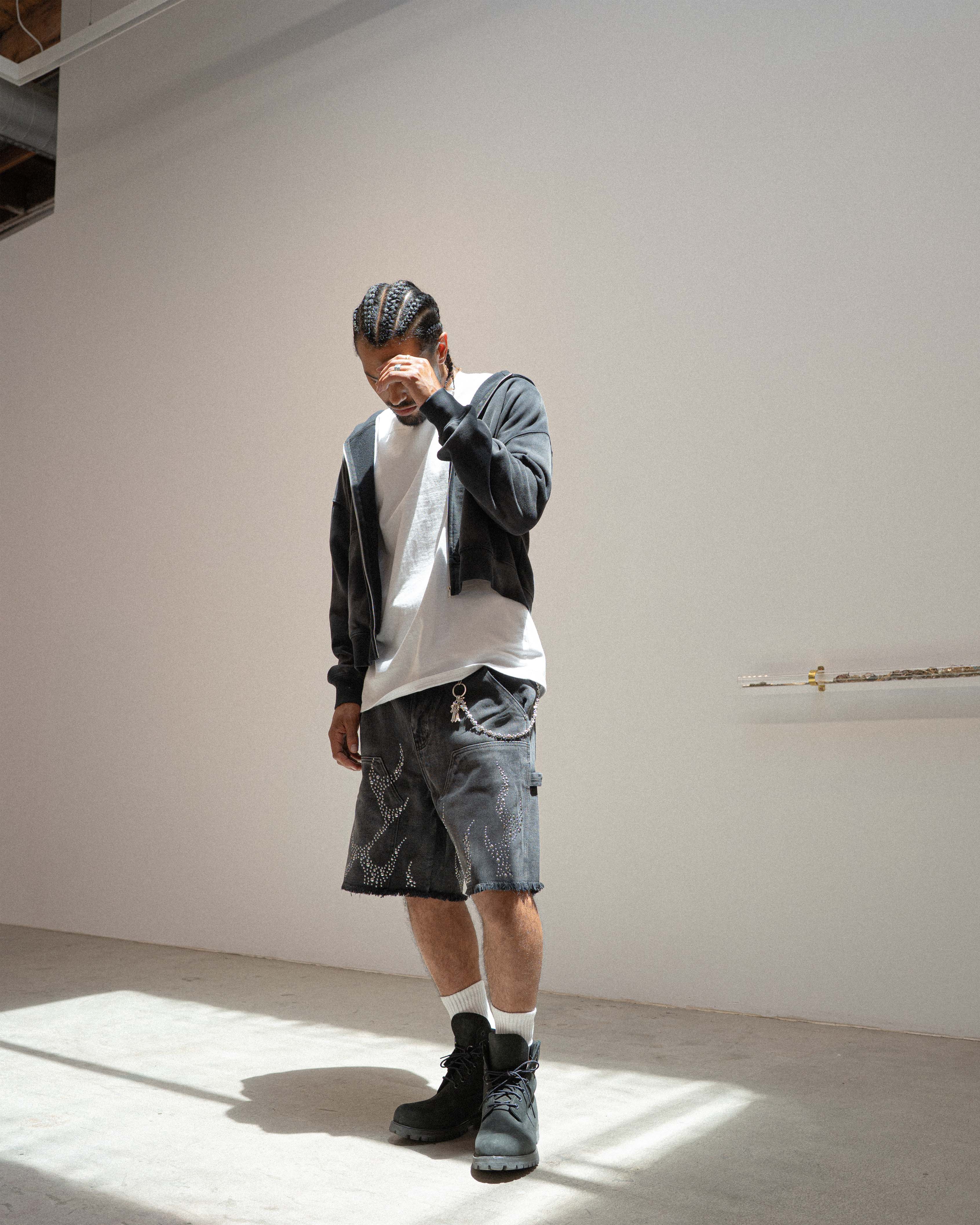 EPTM Metal Flame Jorts - Black