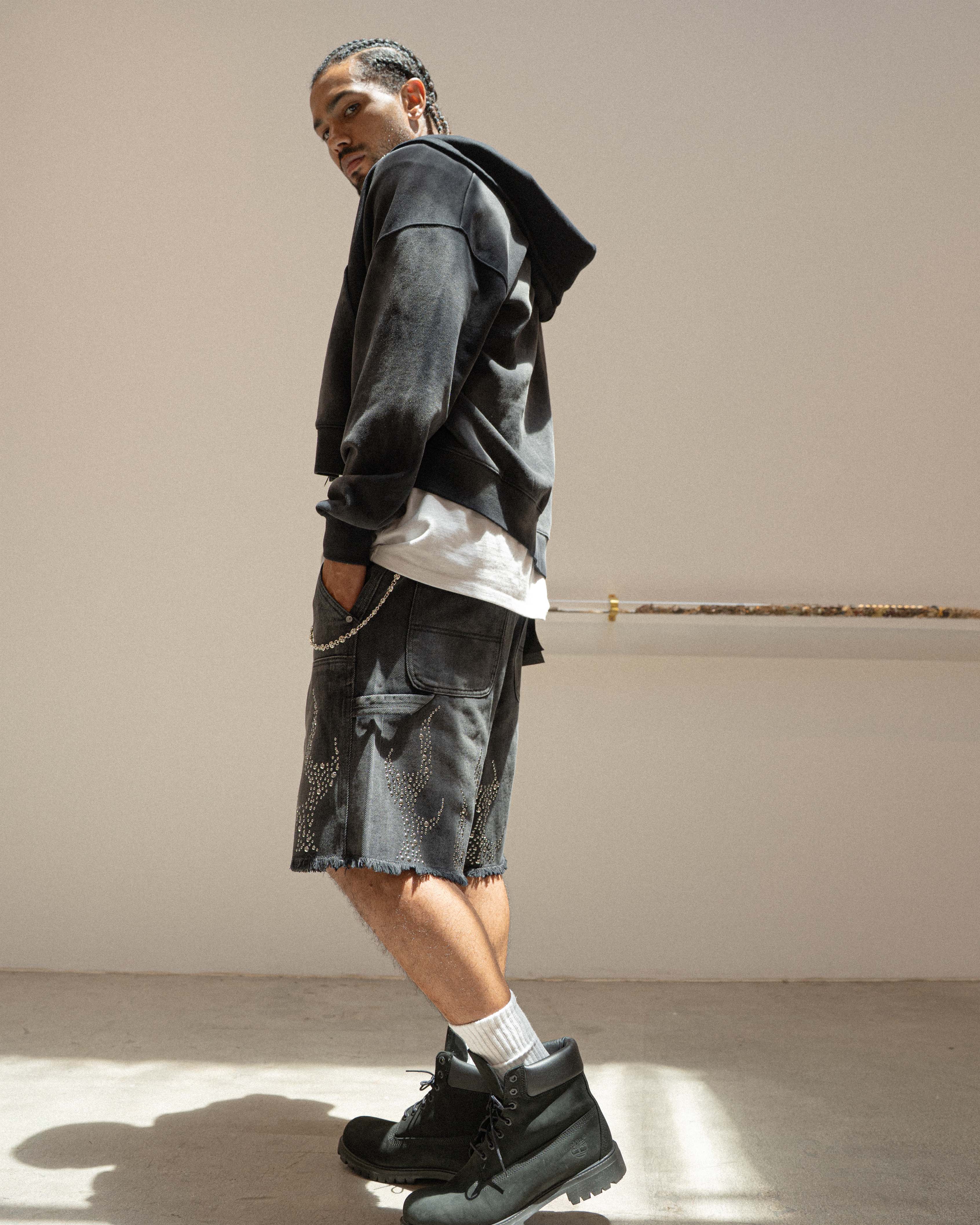 EPTM Metal Flame Jorts - Black