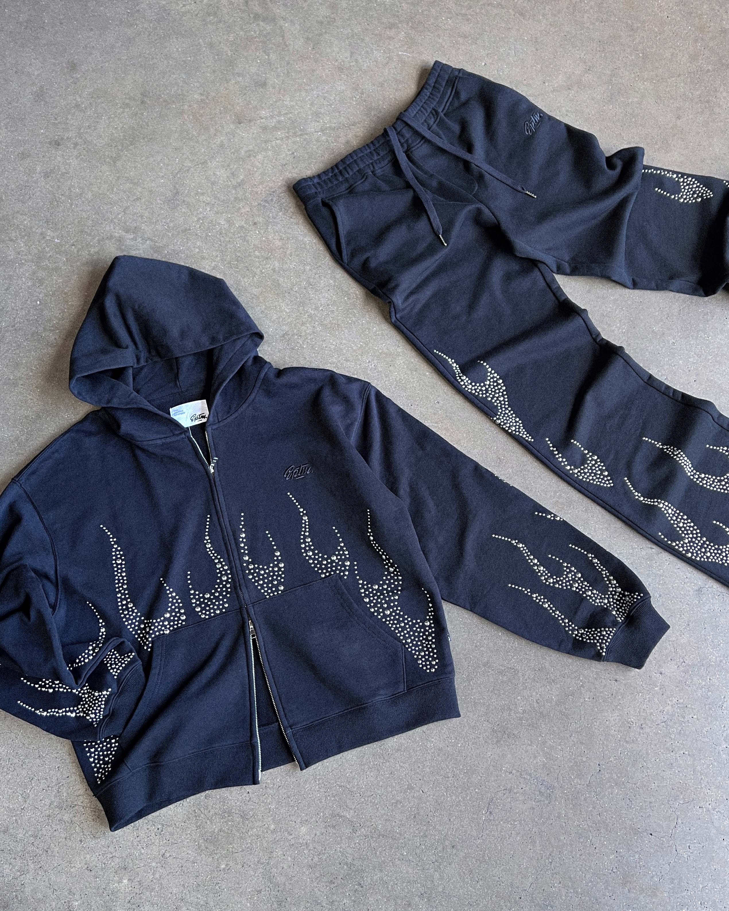 EPTM Metal Flame Zip Up Hoodie - Navy