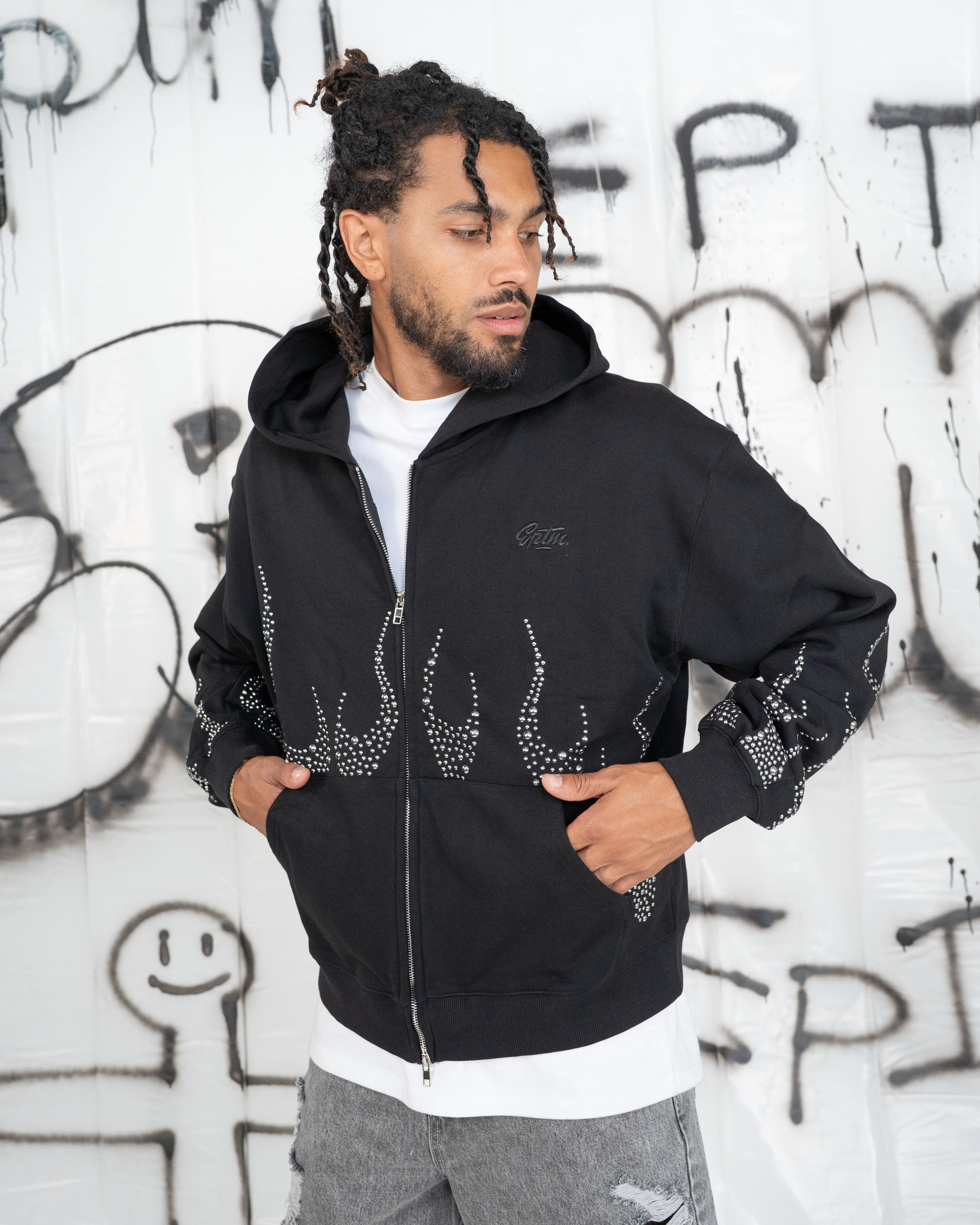 EPTM Metal Flame Zip Up Hoodie - Black