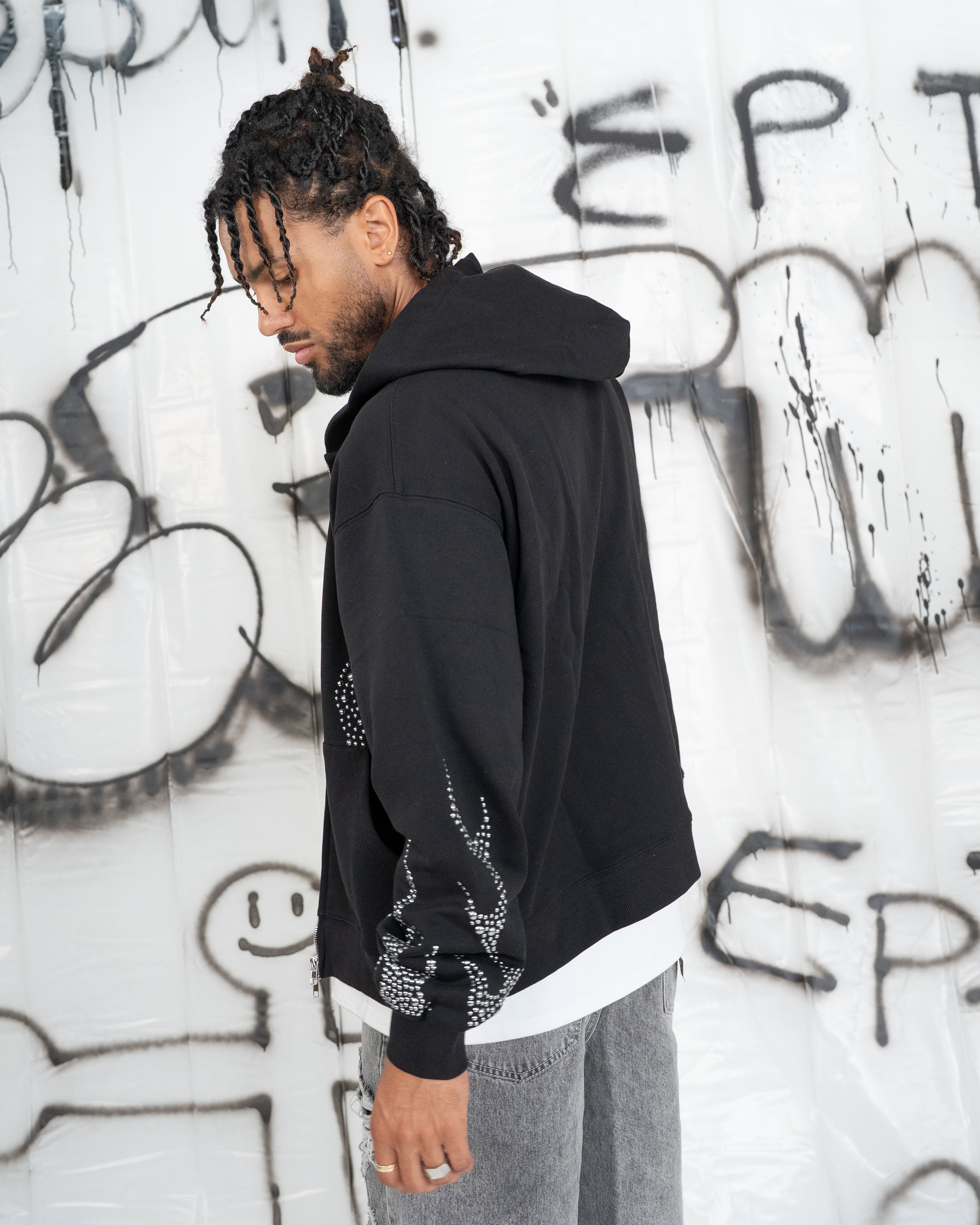 EPTM Metal Flame Zip Up Hoodie - Black
