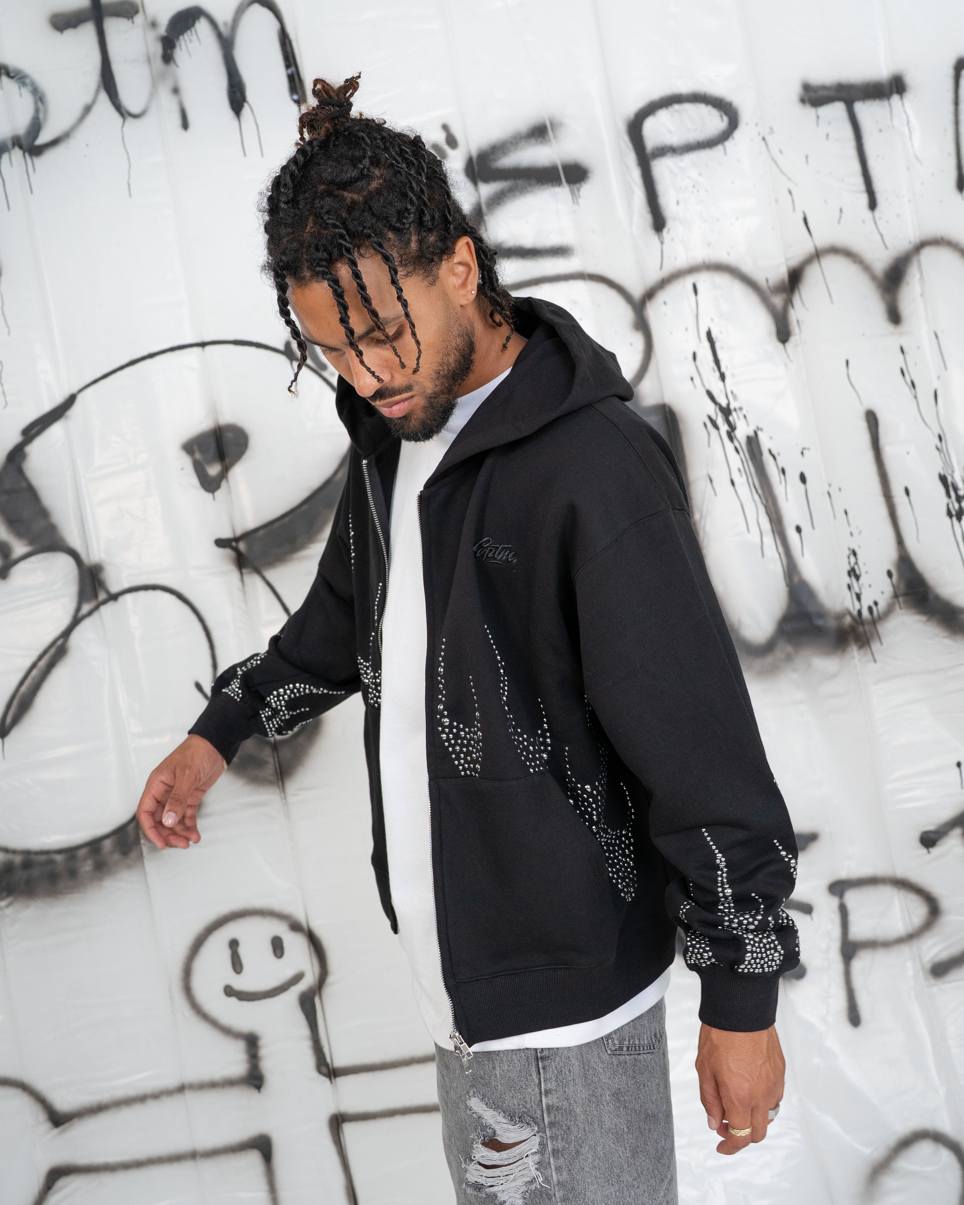 EPTM Metal Flame Zip Up Hoodie - Black