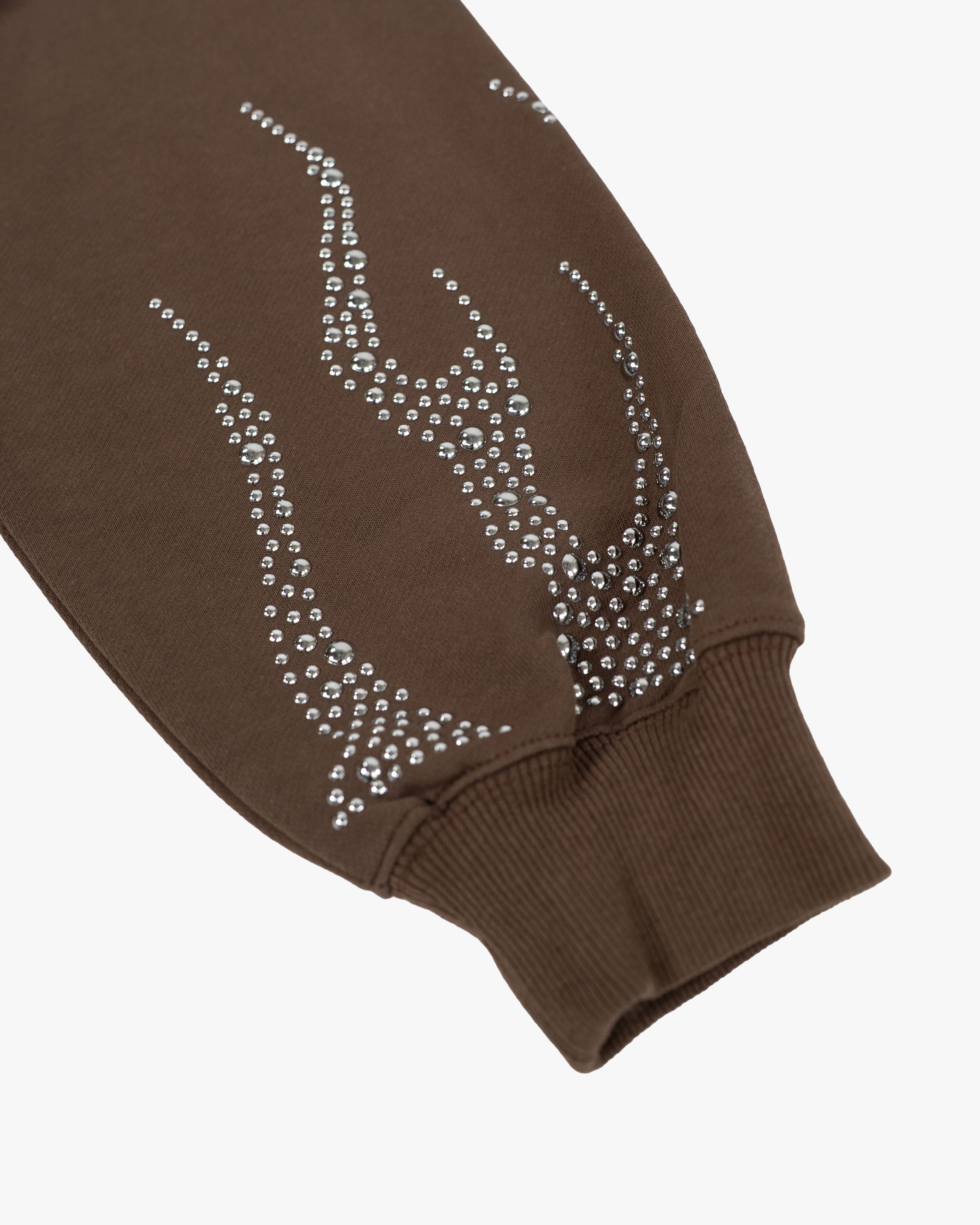 EPTM Metal Flame Zip Up Hoodie - Brown