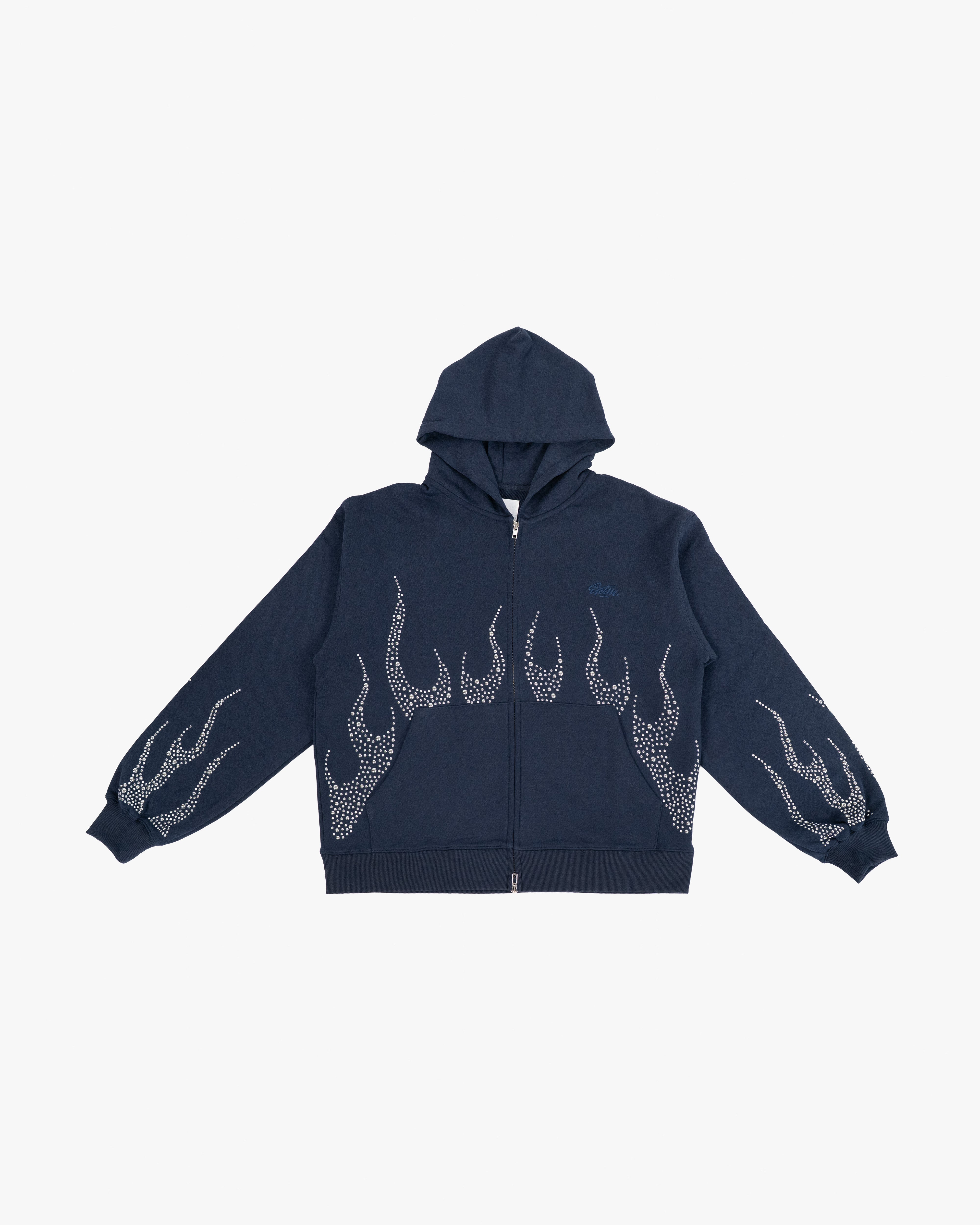 EPTM Metal Flame Zip Up Hoodie - Navy