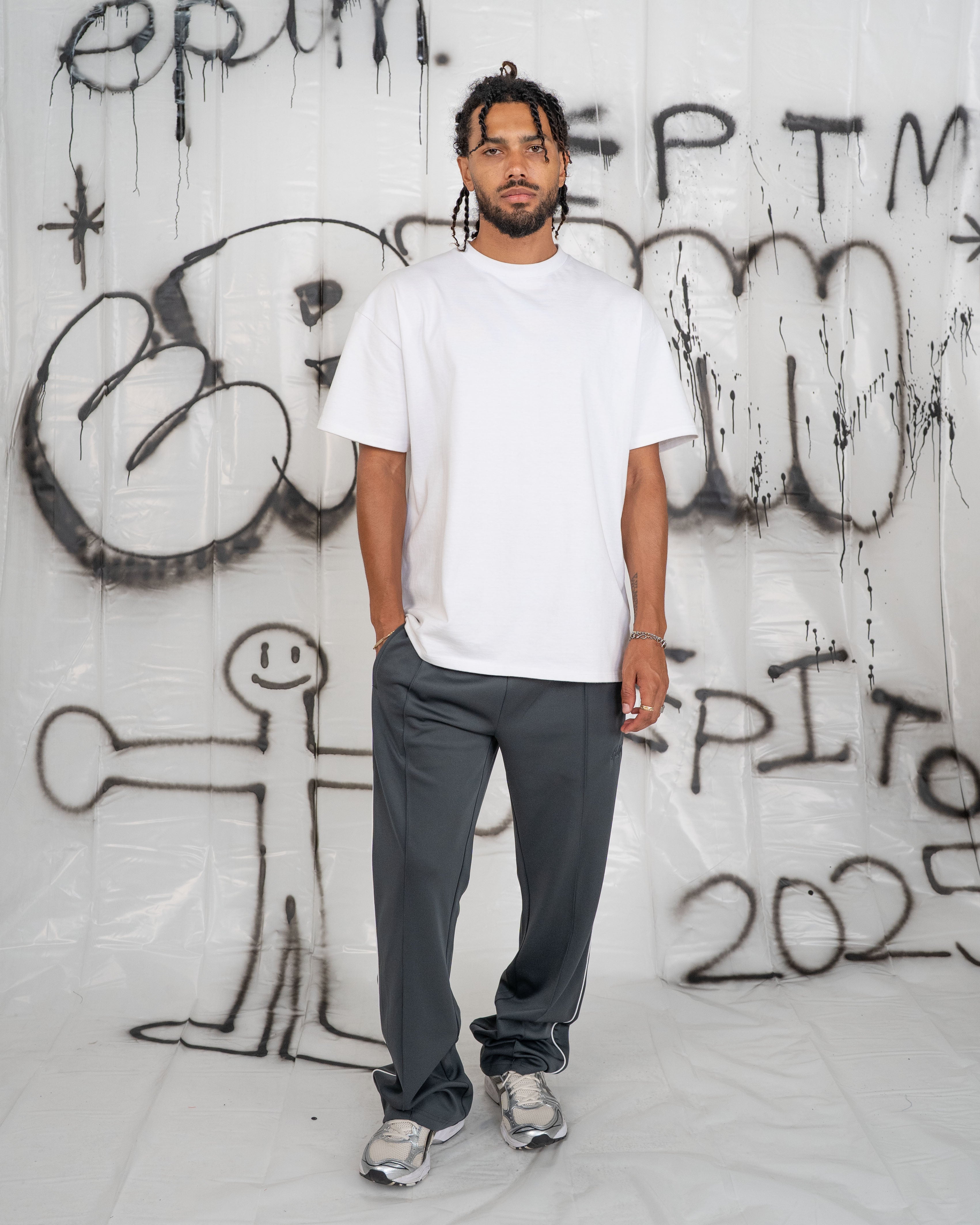 Perfect Piping Track Pants - Charcoal