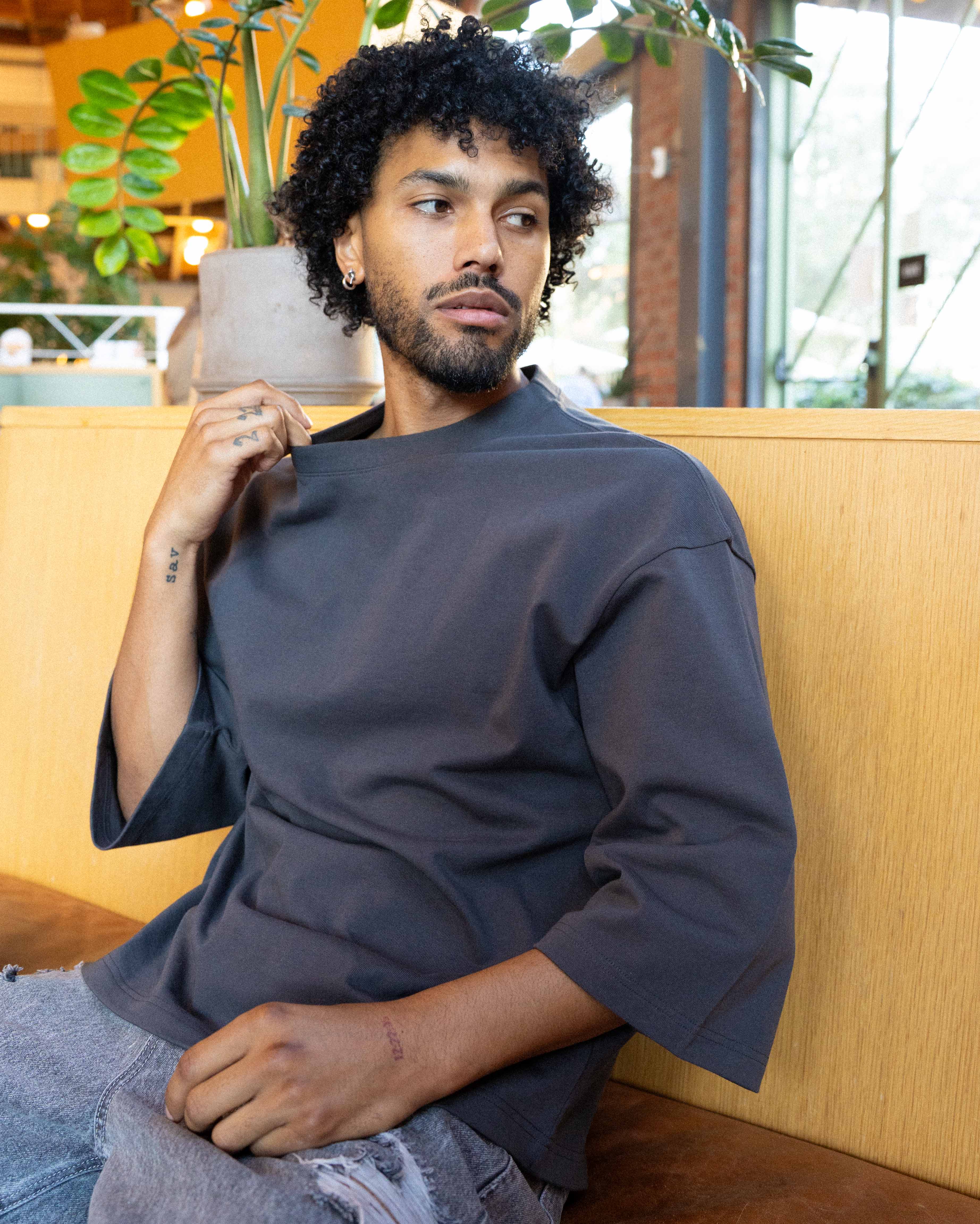 EPTM Perfect Quarter Sleeve Tee - Charcoal