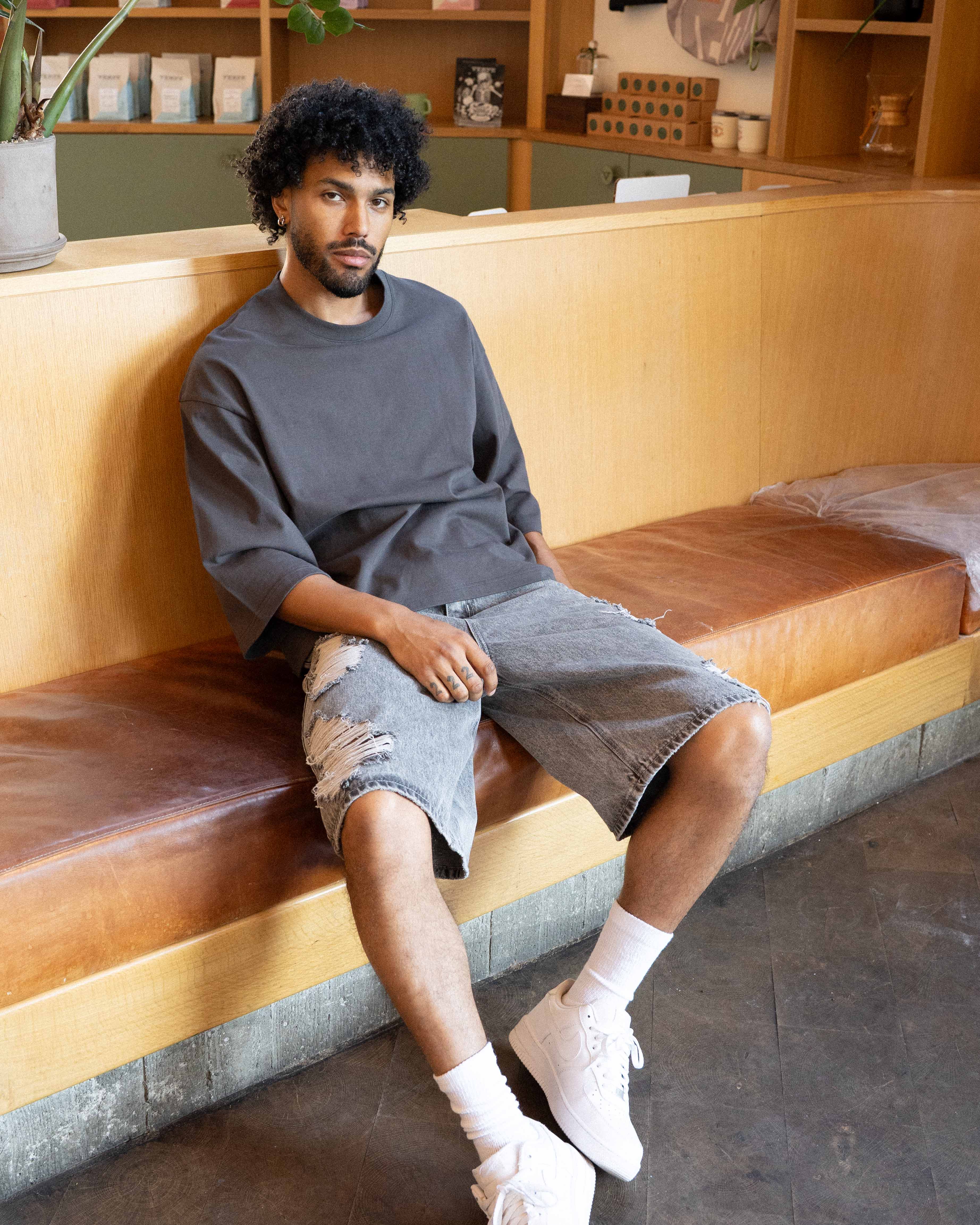 EPTM Perfect Quarter Sleeve Tee - Charcoal