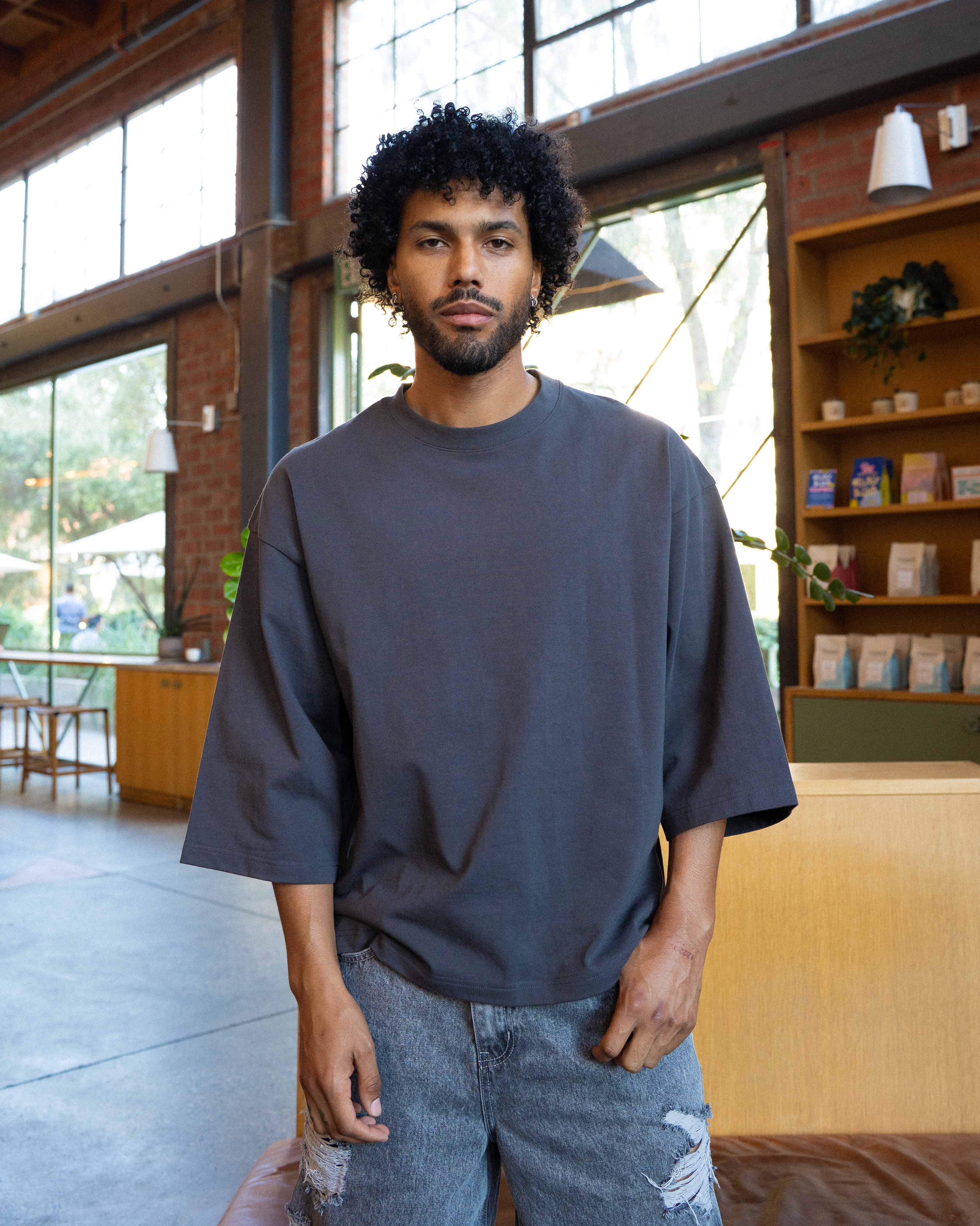 EPTM Perfect Quarter Sleeve Tee - Charcoal