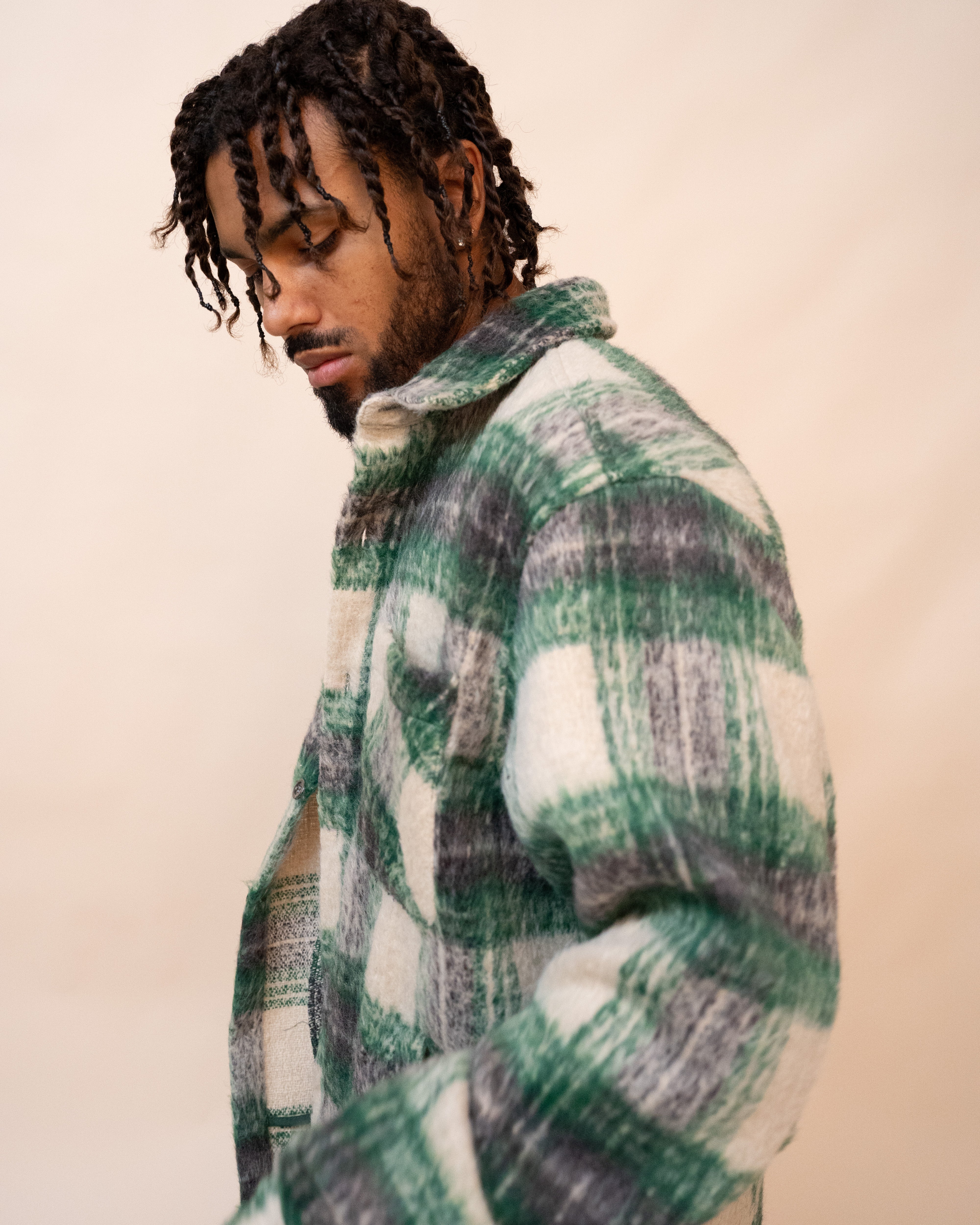 EPTM SIDE SLIT FLANNEL- GREEN