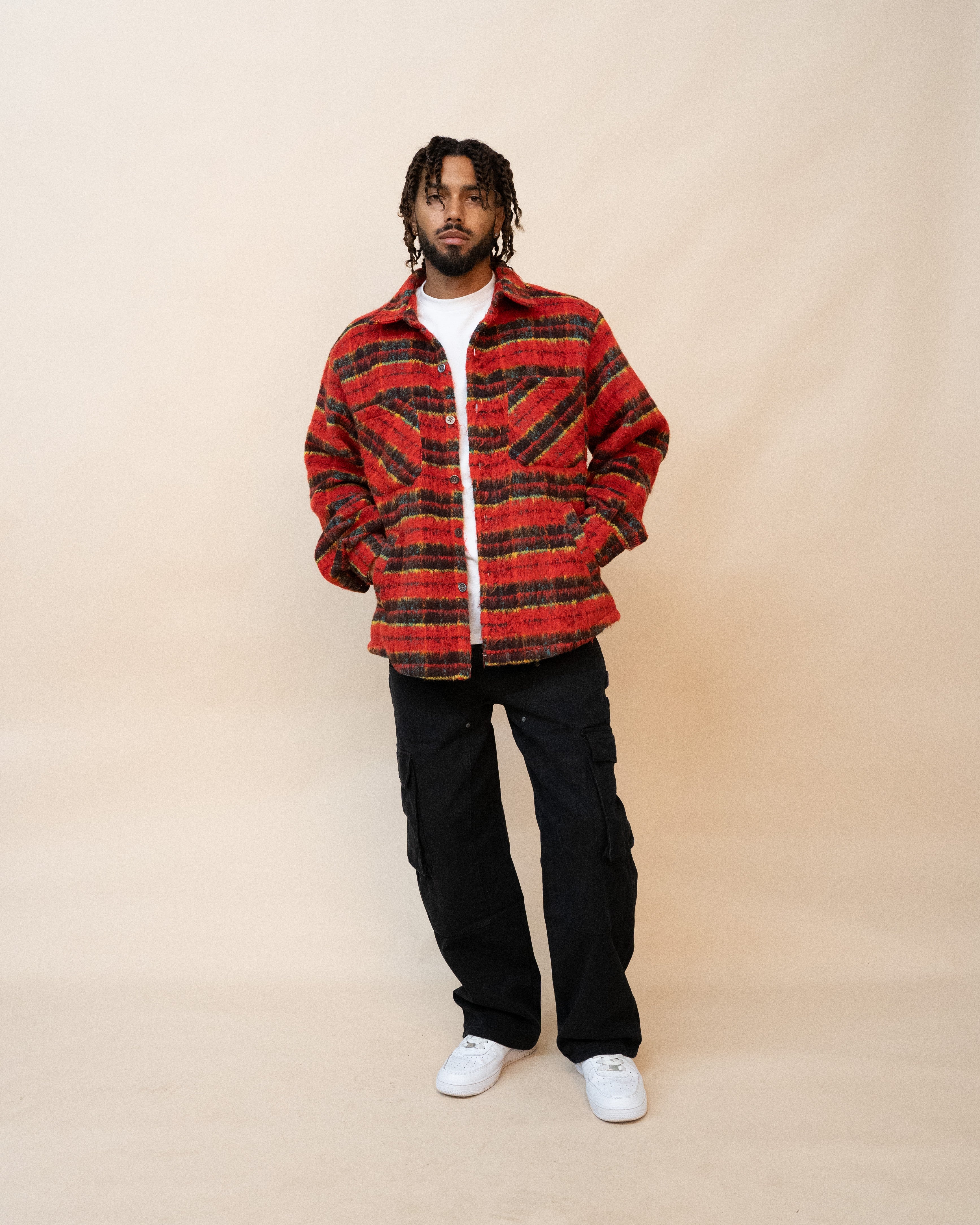 EPTM SIDE SLIT FLANNEL-TOMATO