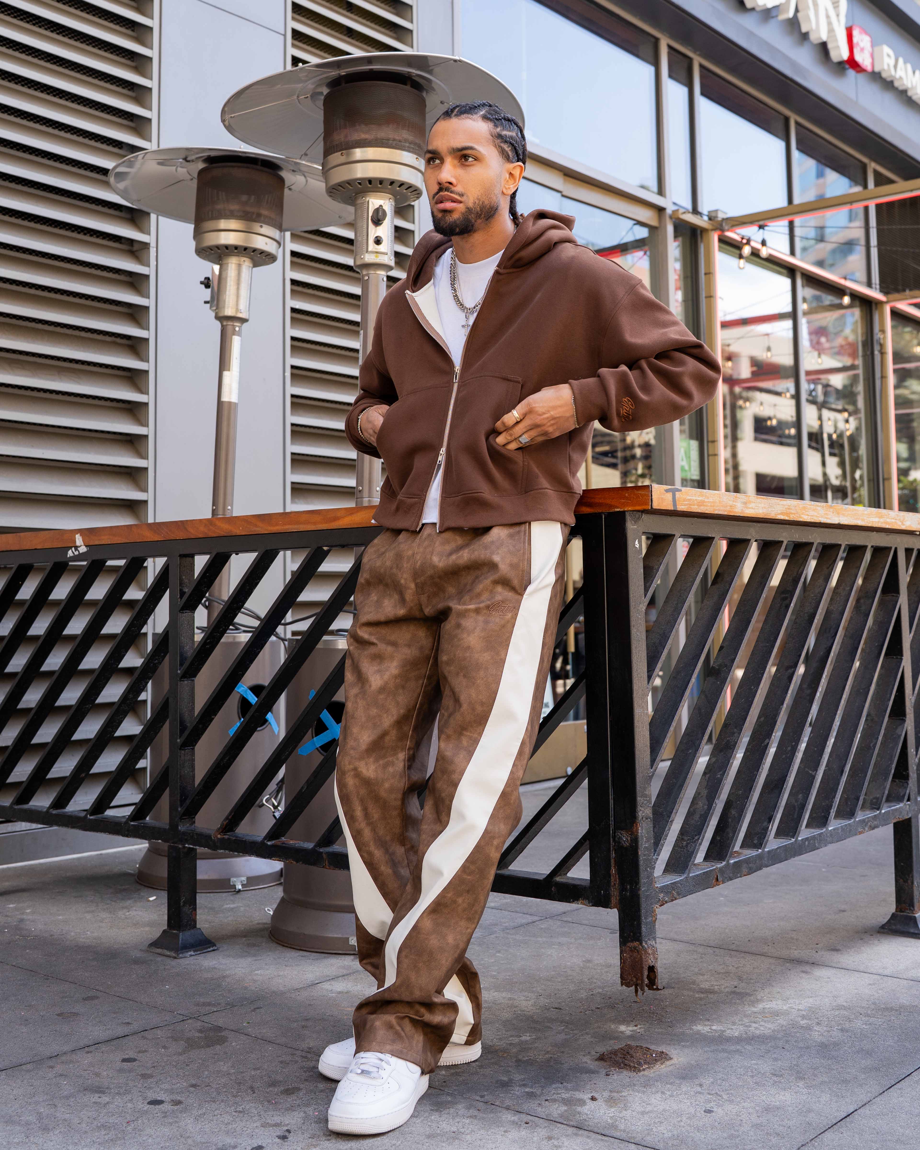 EPTM PU Twisted Pants - Brown