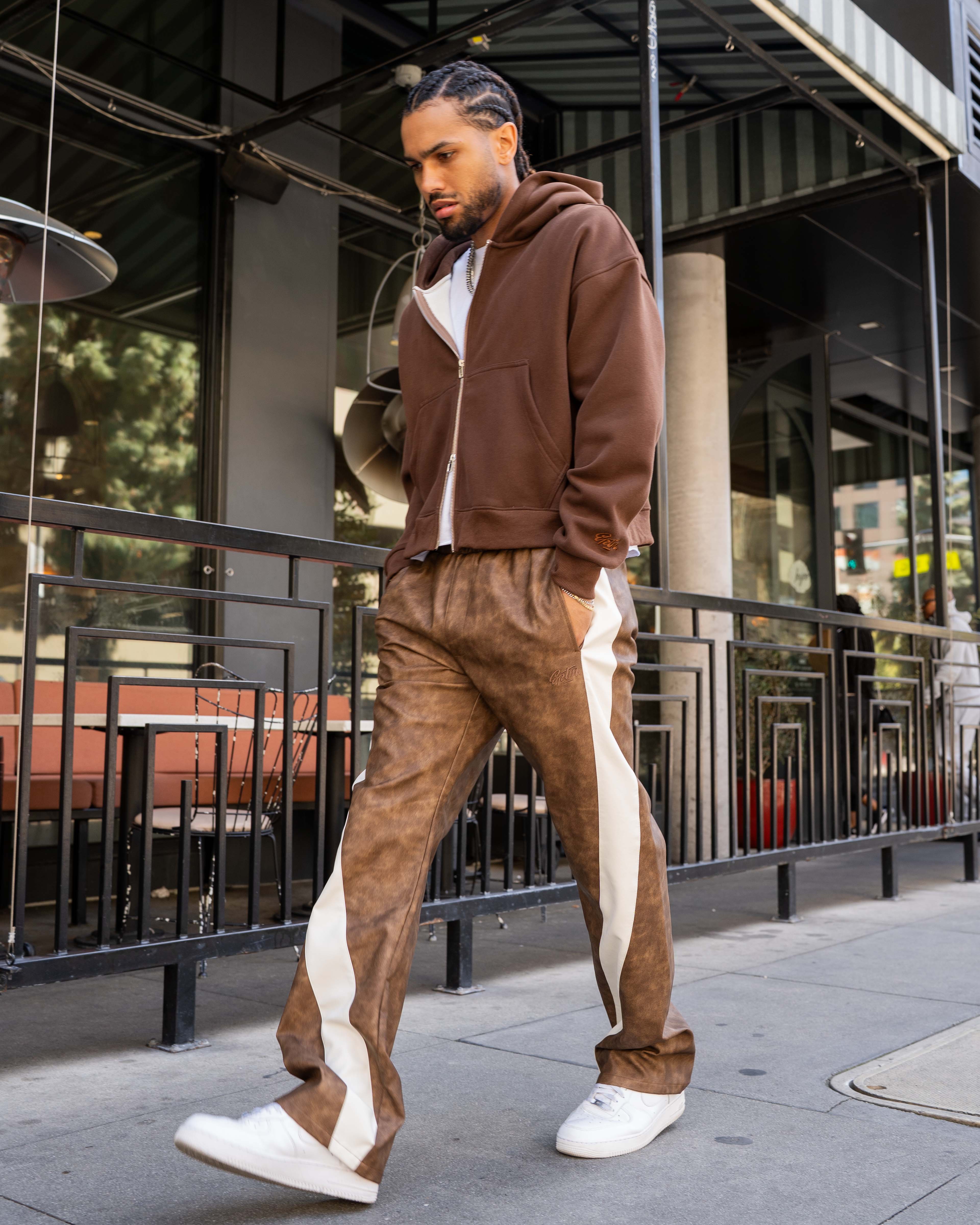 EPTM PU Twisted Pants - Brown