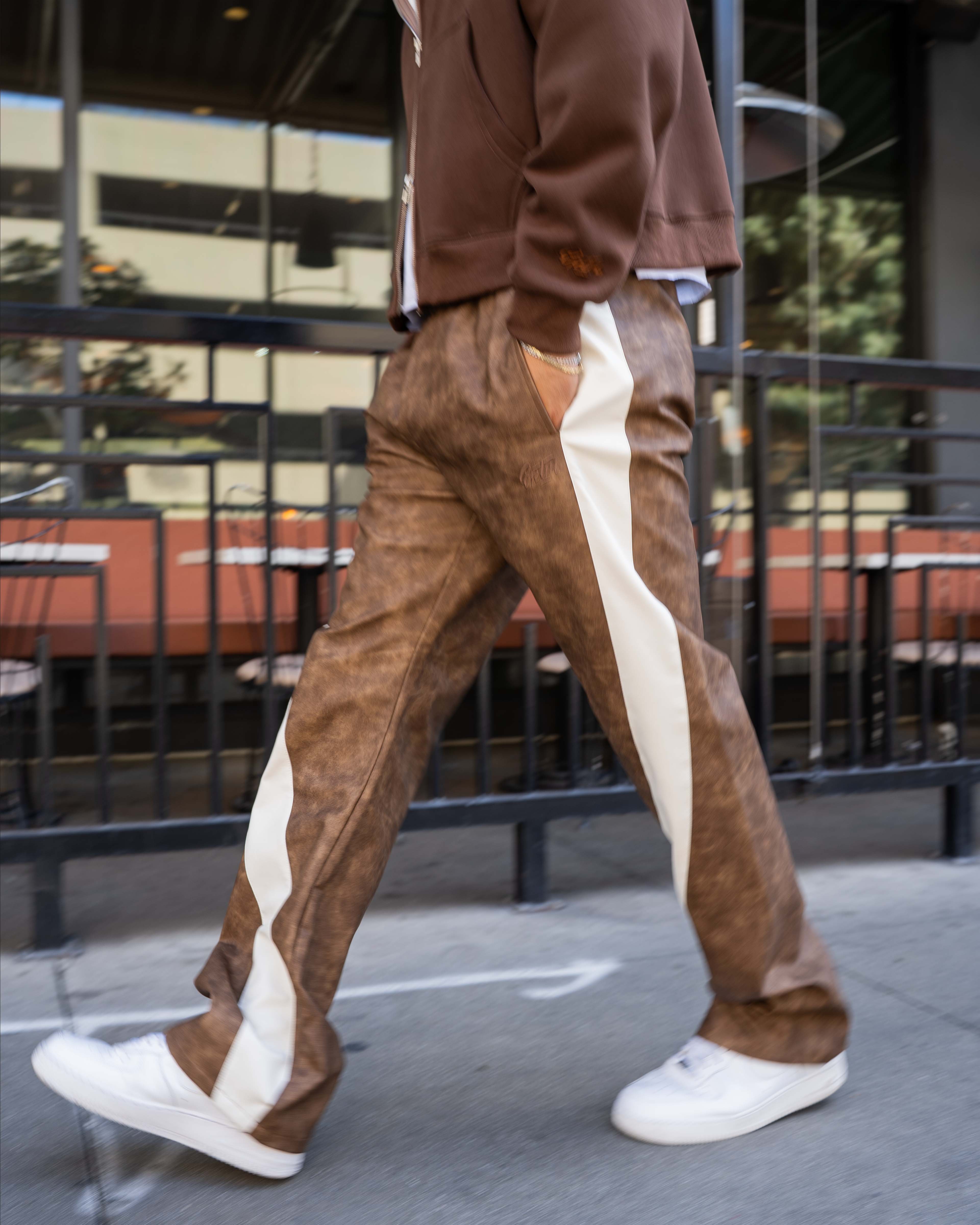 EPTM PU Twisted Pants - Brown