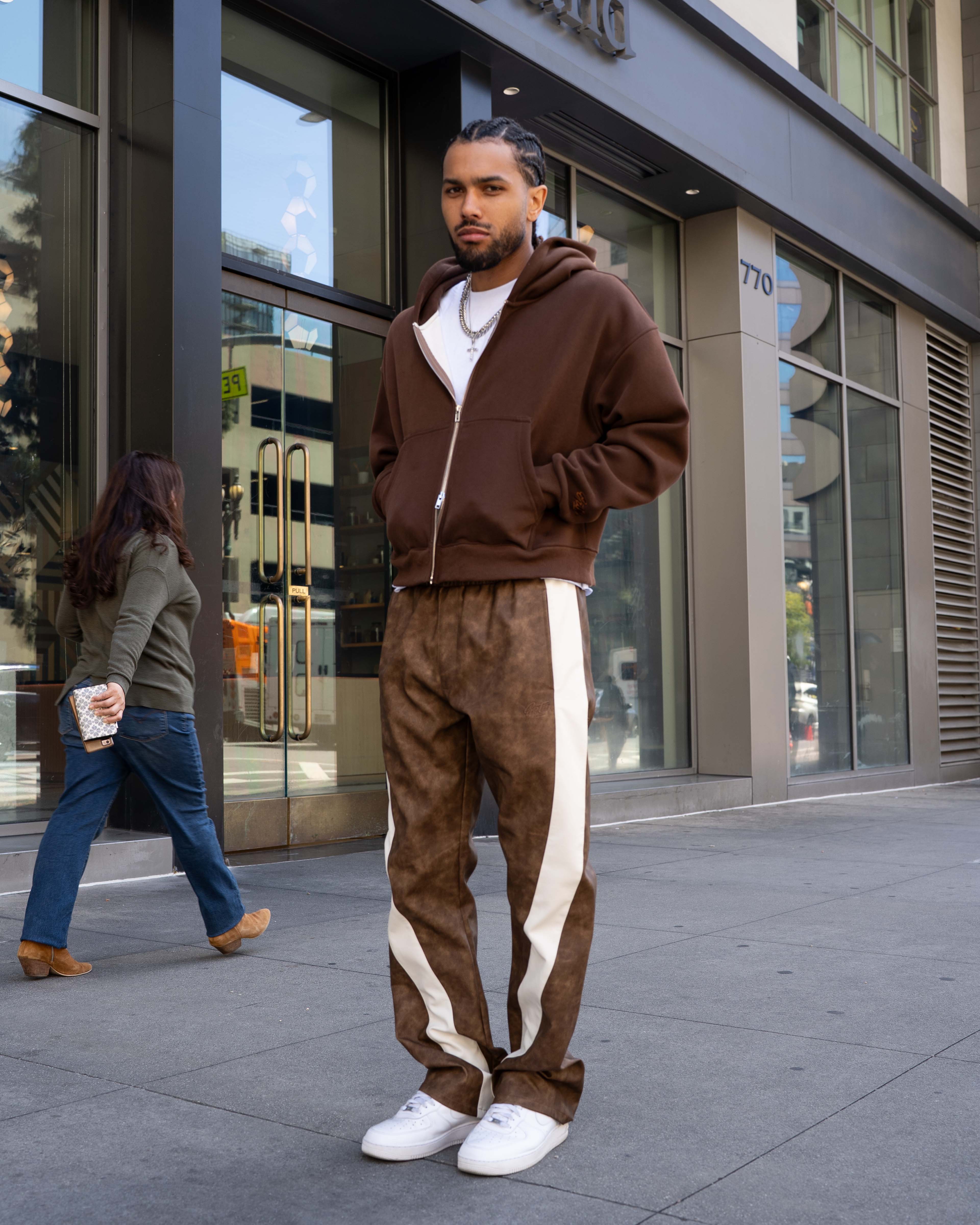 EPTM PU Twisted Pants - Brown