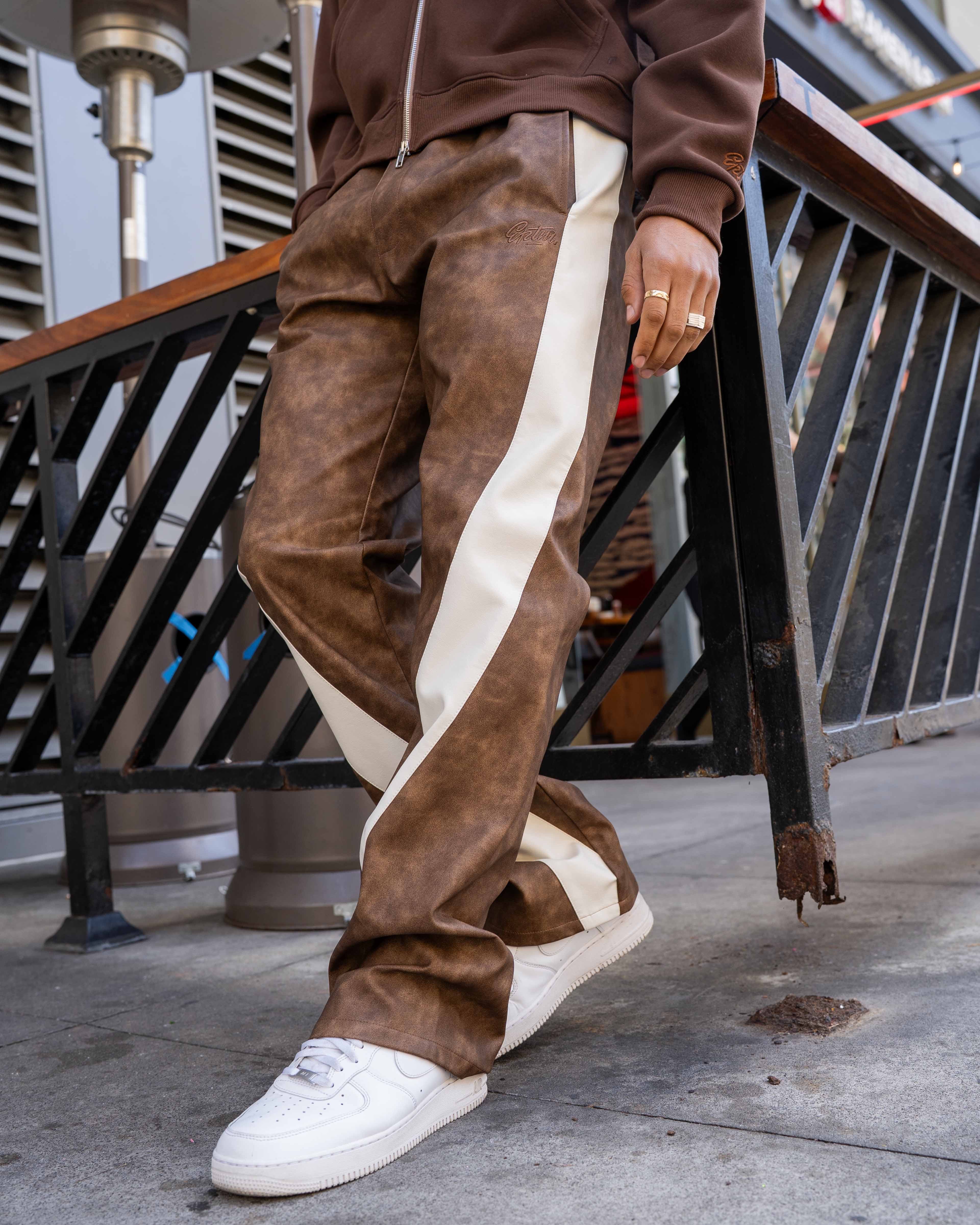 EPTM PU Twisted Pants - Brown