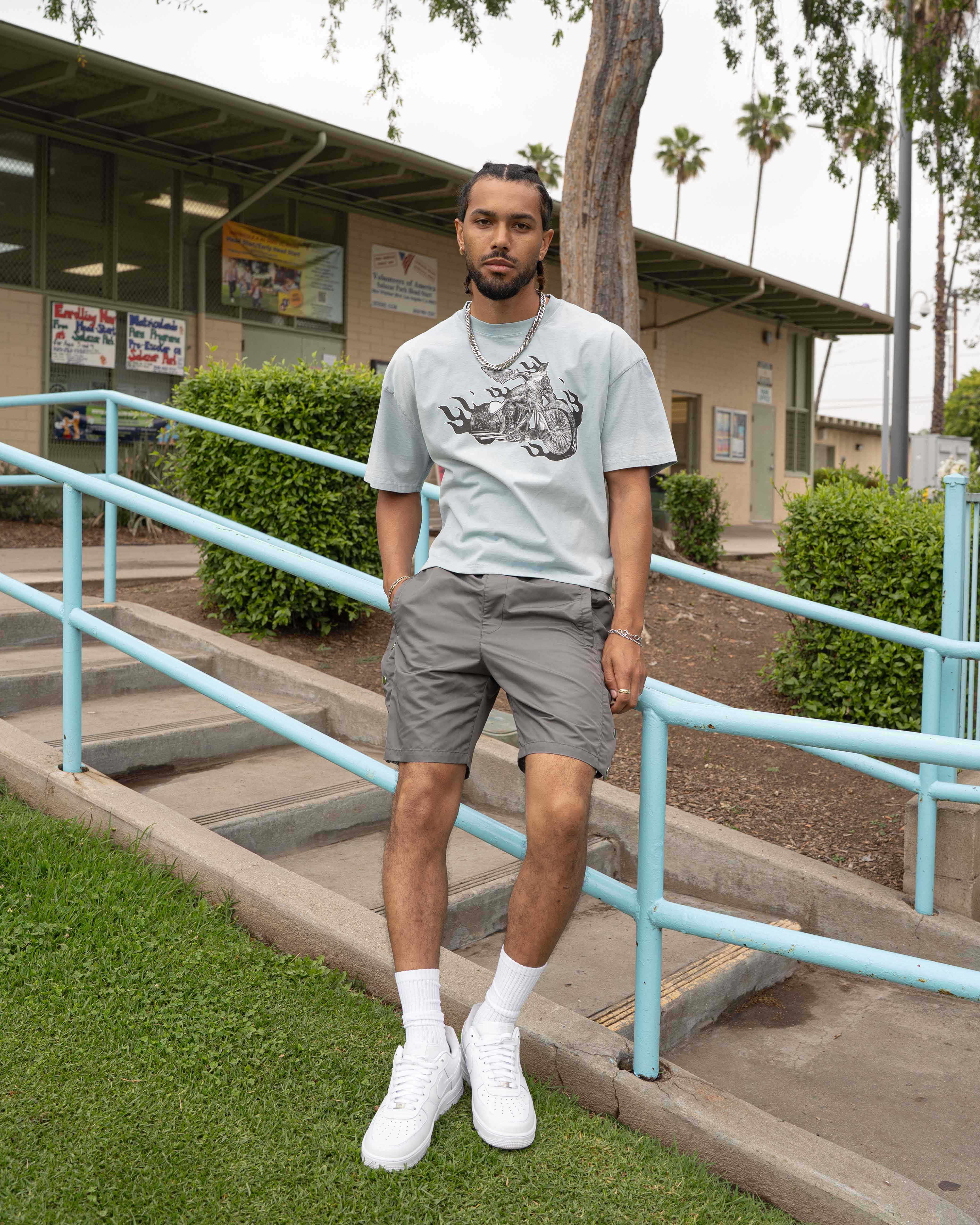 EPTM SNAPPY TRACK SHORTS - GREY