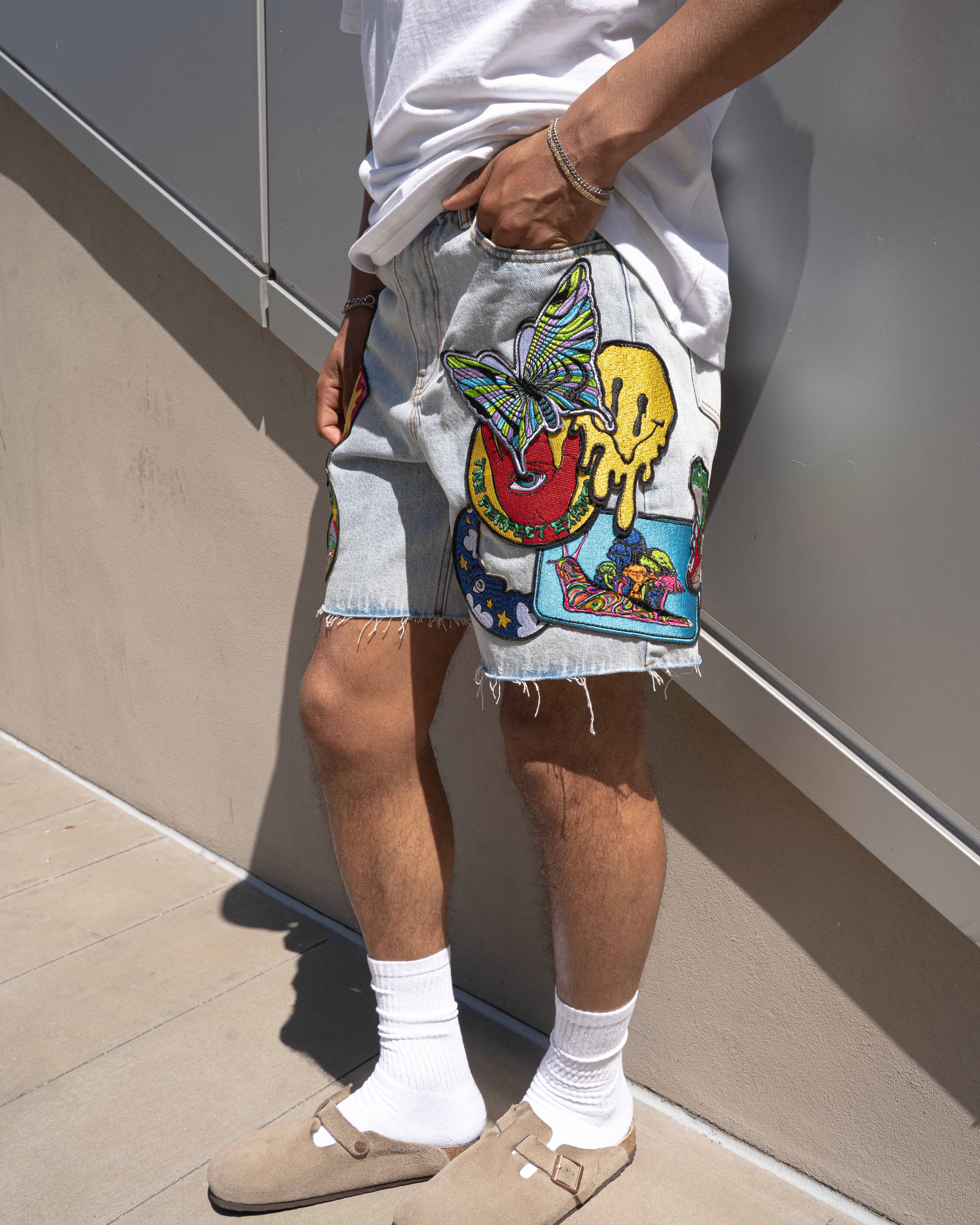 EPTM TRIPPY DENIM SHORTS - BLUE
