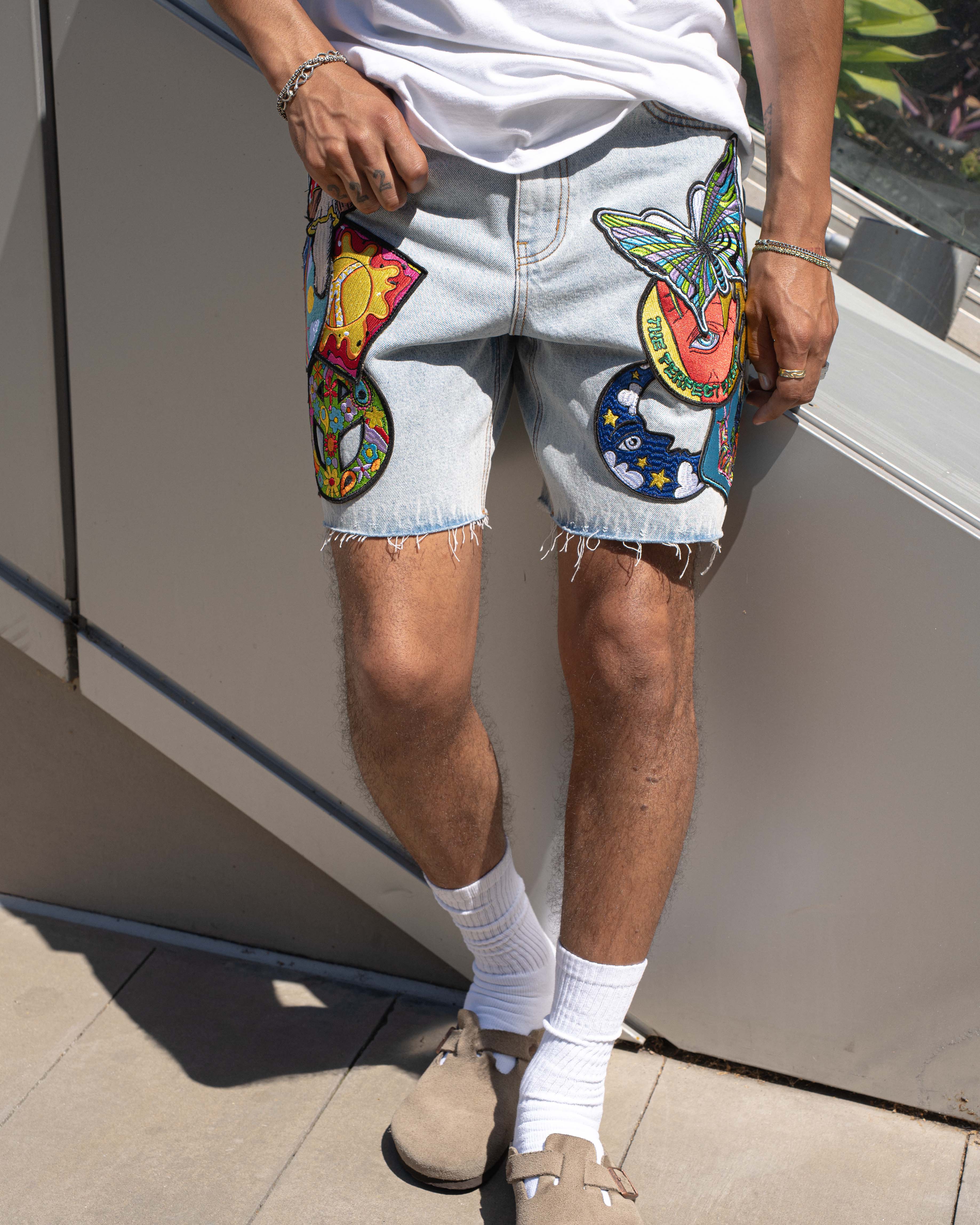 EPTM TRIPPY DENIM SHORTS - BLUE