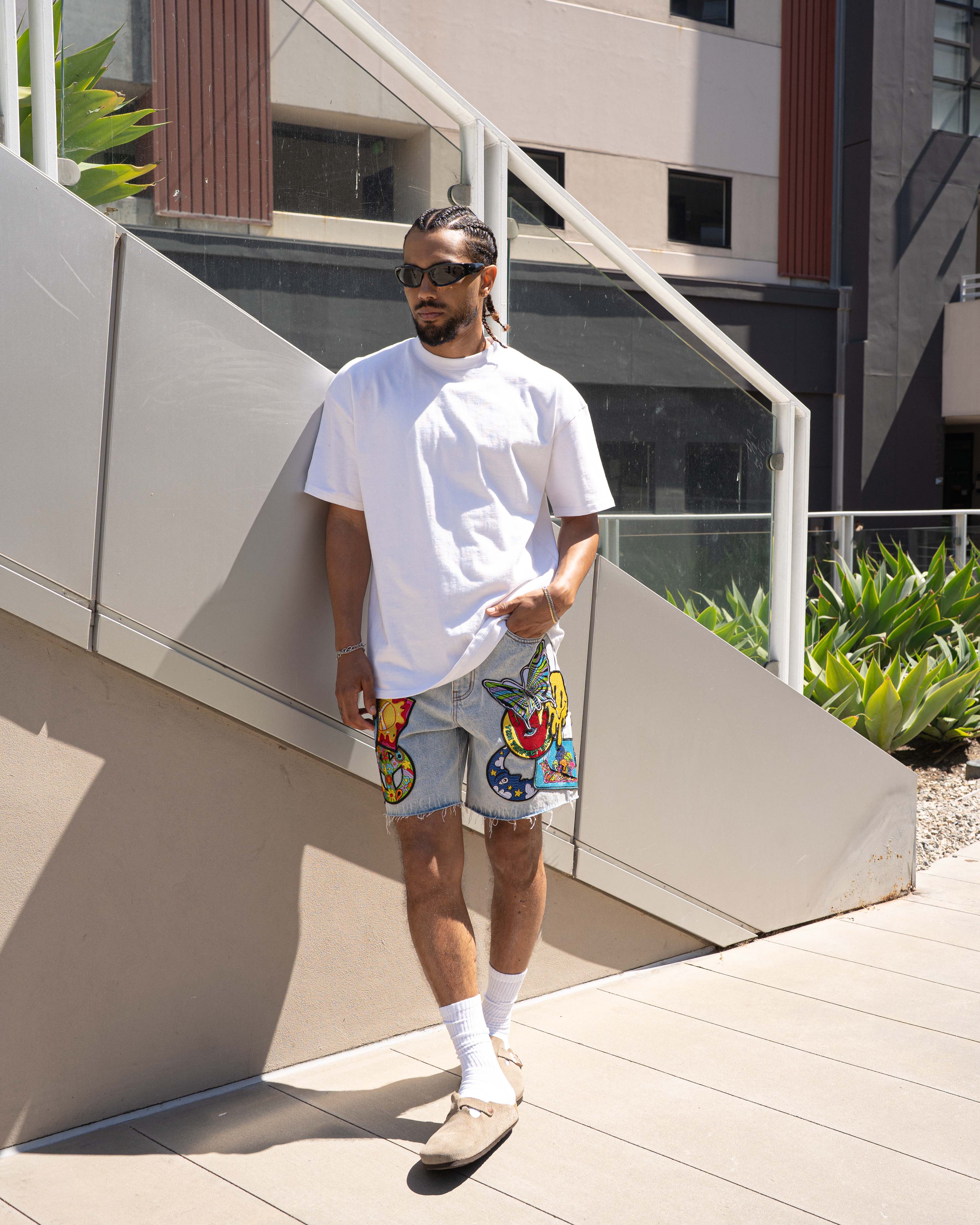 EPTM TRIPPY DENIM SHORTS - BLUE