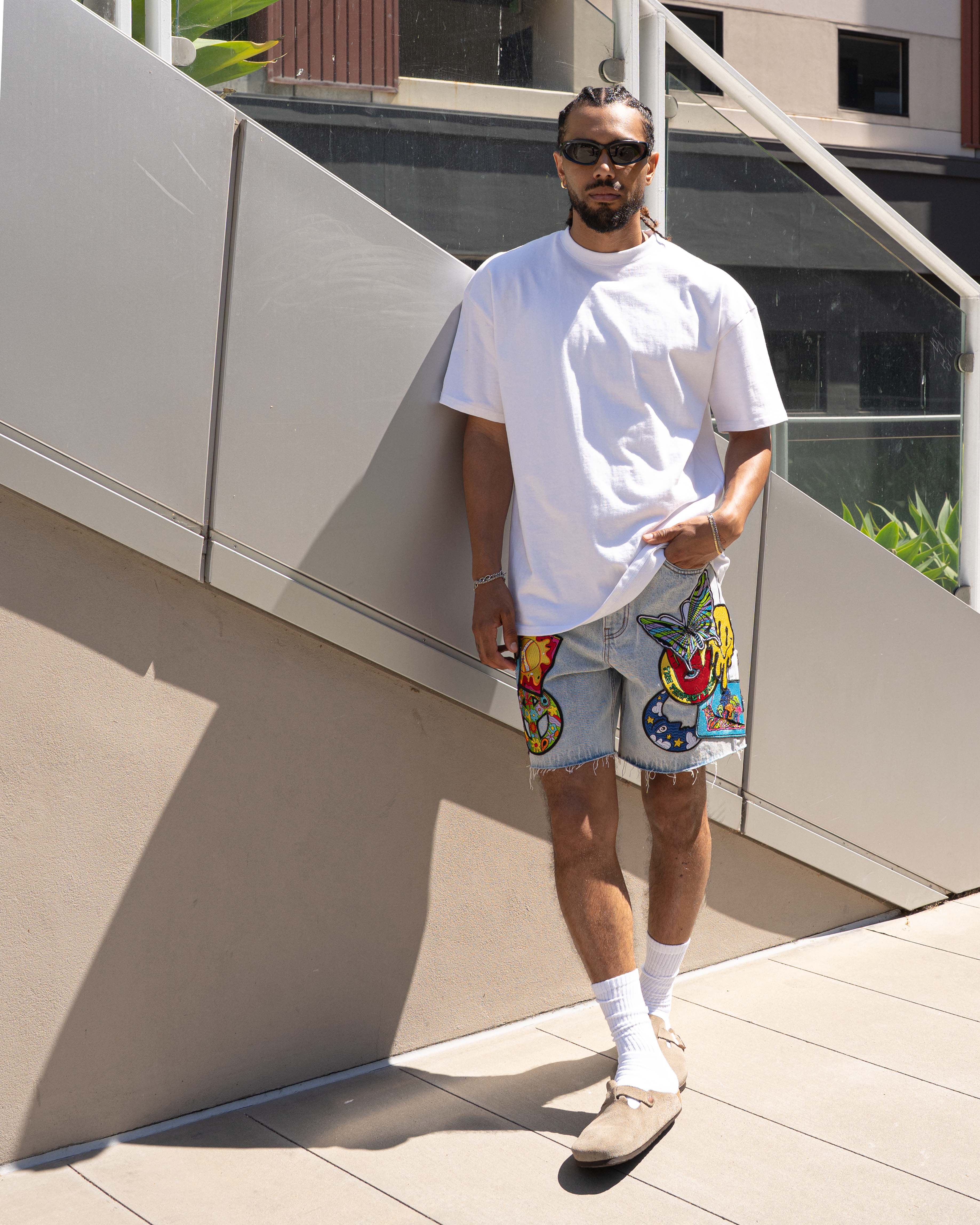 EPTM TRIPPY DENIM SHORTS - BLUE