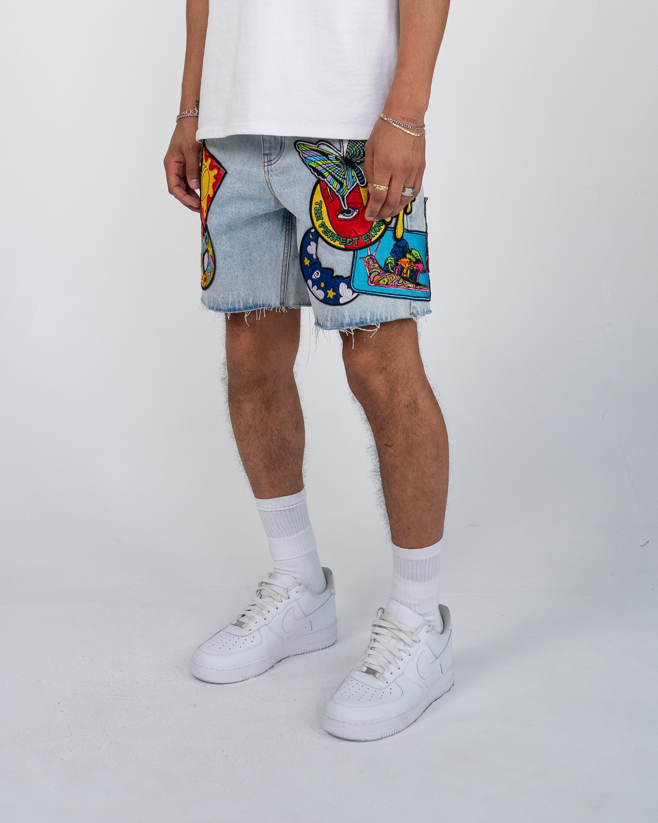 EPTM TRIPPY DENIM SHORTS - BLUE