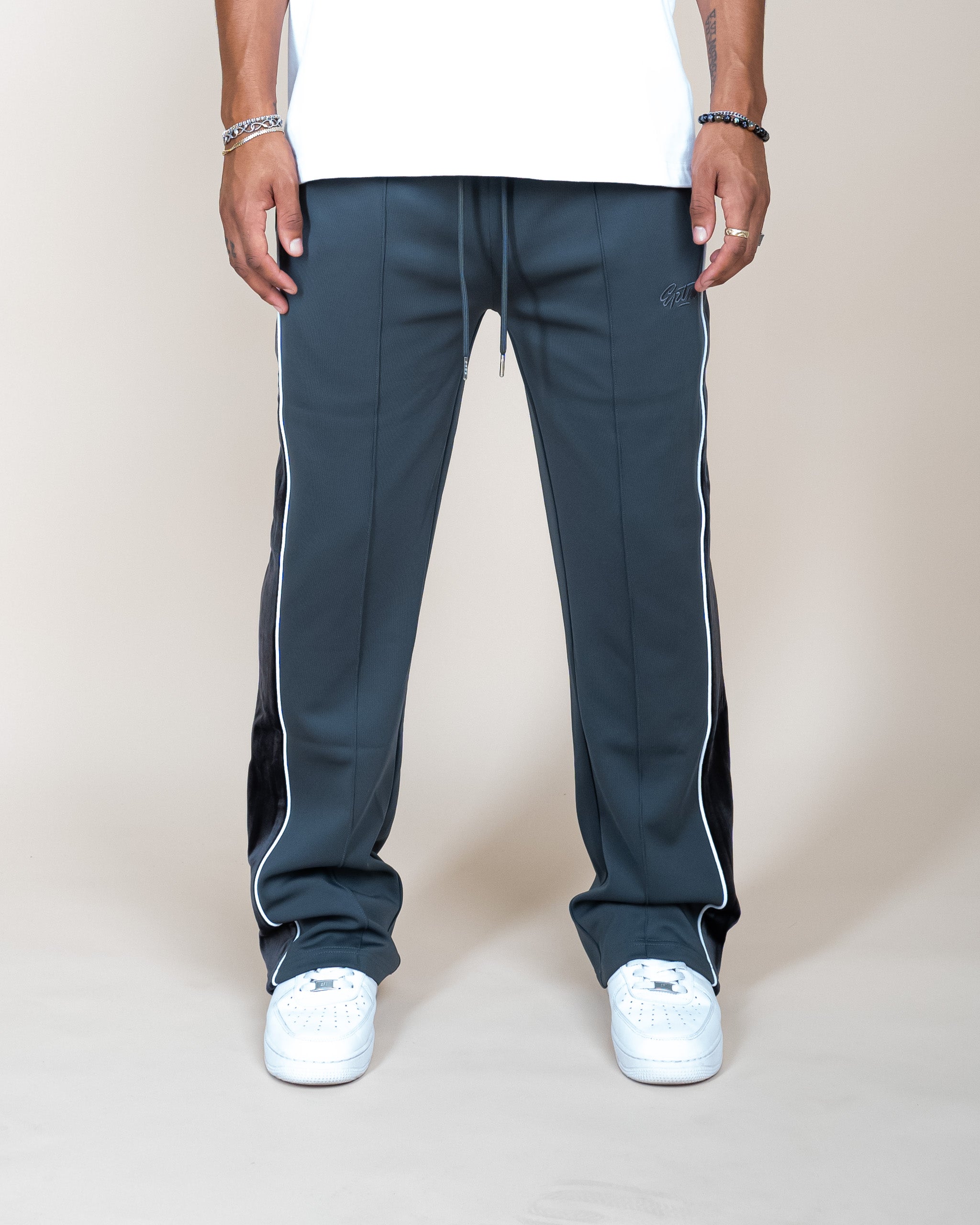 EPTM Velour Piping Track Pants - Grey