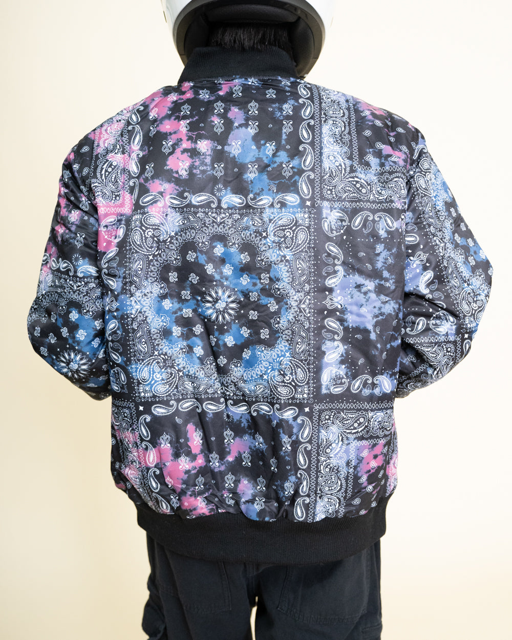EPTM TIE DYE BANDANA BOMBER JACKET-BLACK