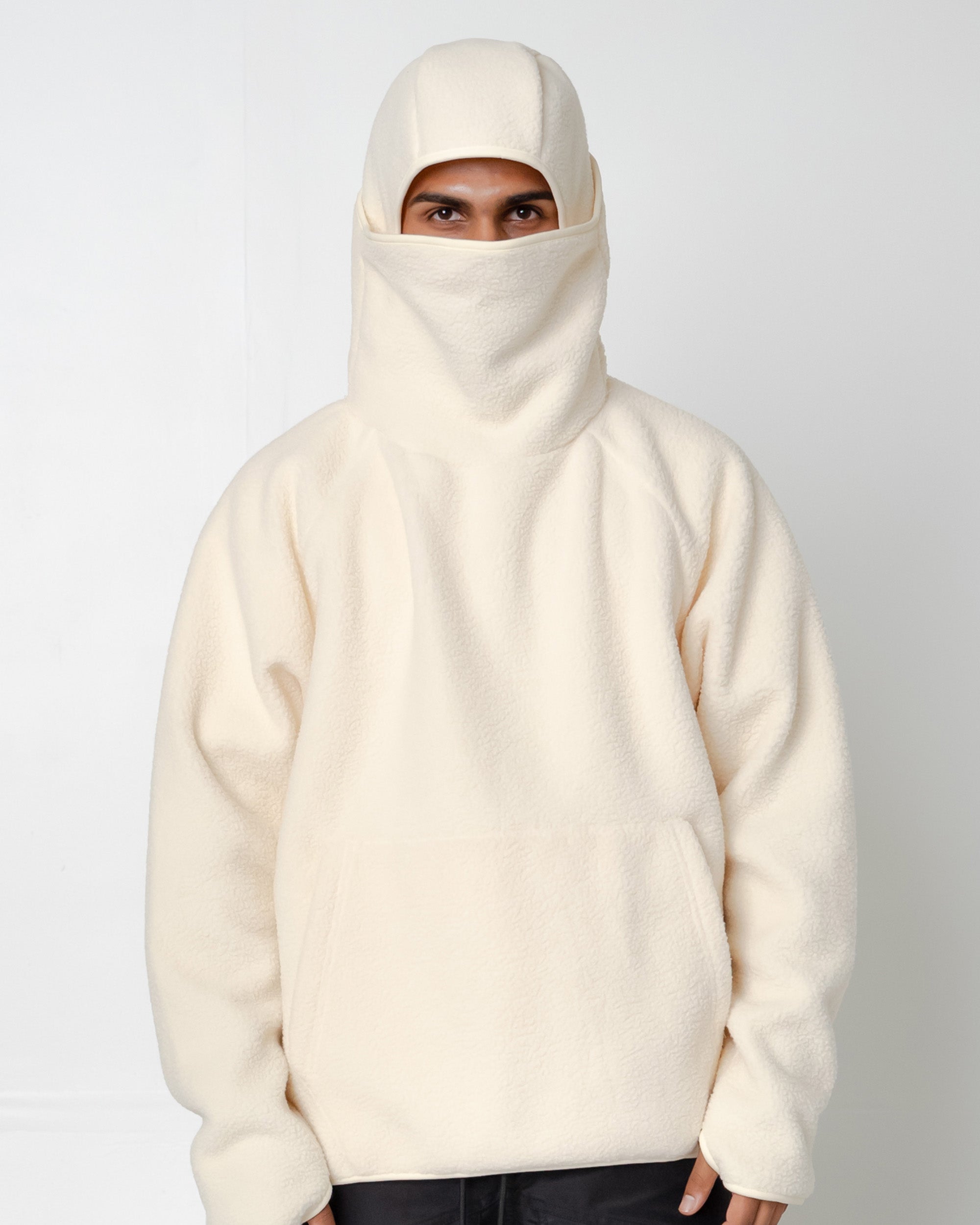 EPTM Balaclava Sherpa Hoodie - Cream