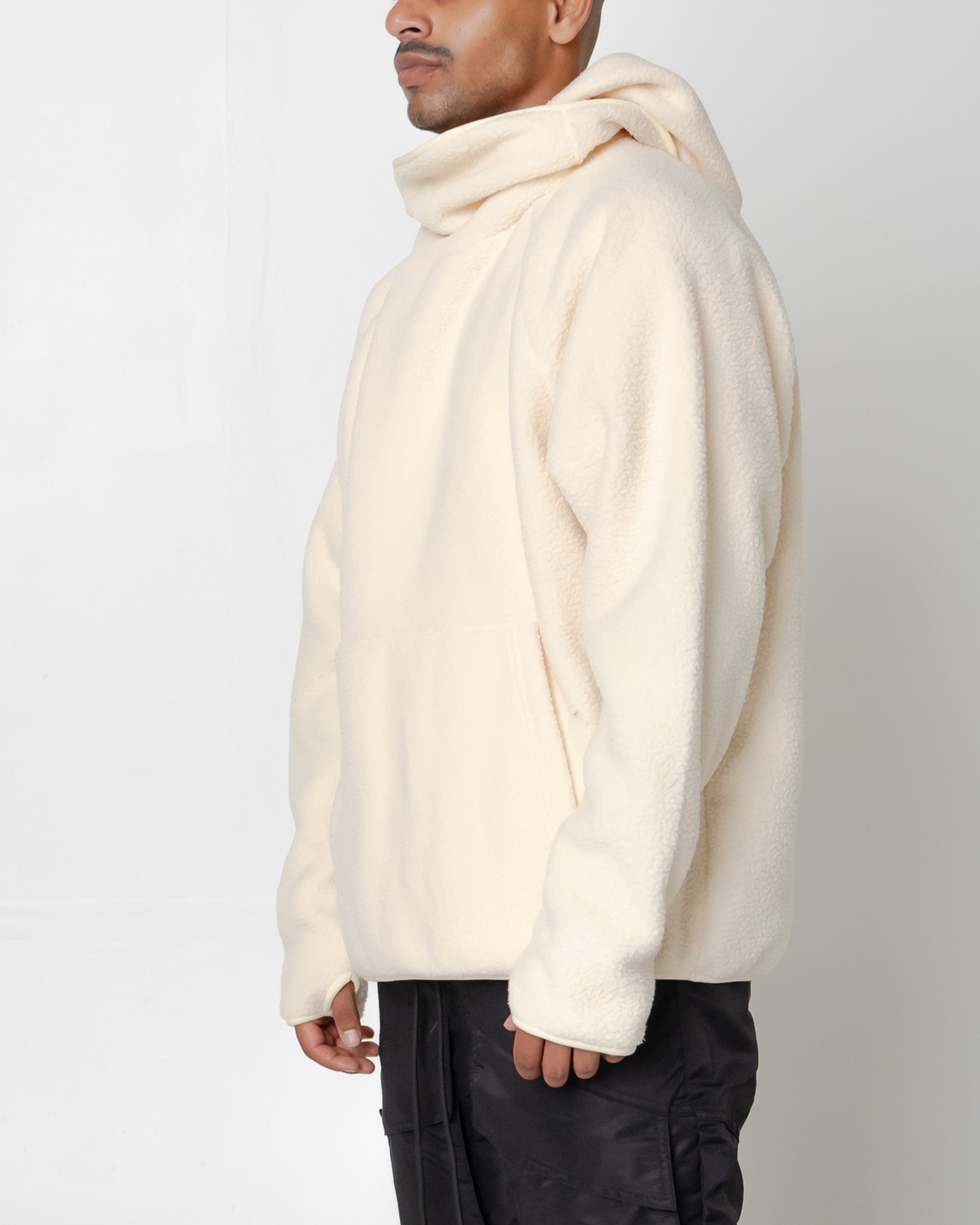 EPTM Balaclava Sherpa Hoodie - Cream