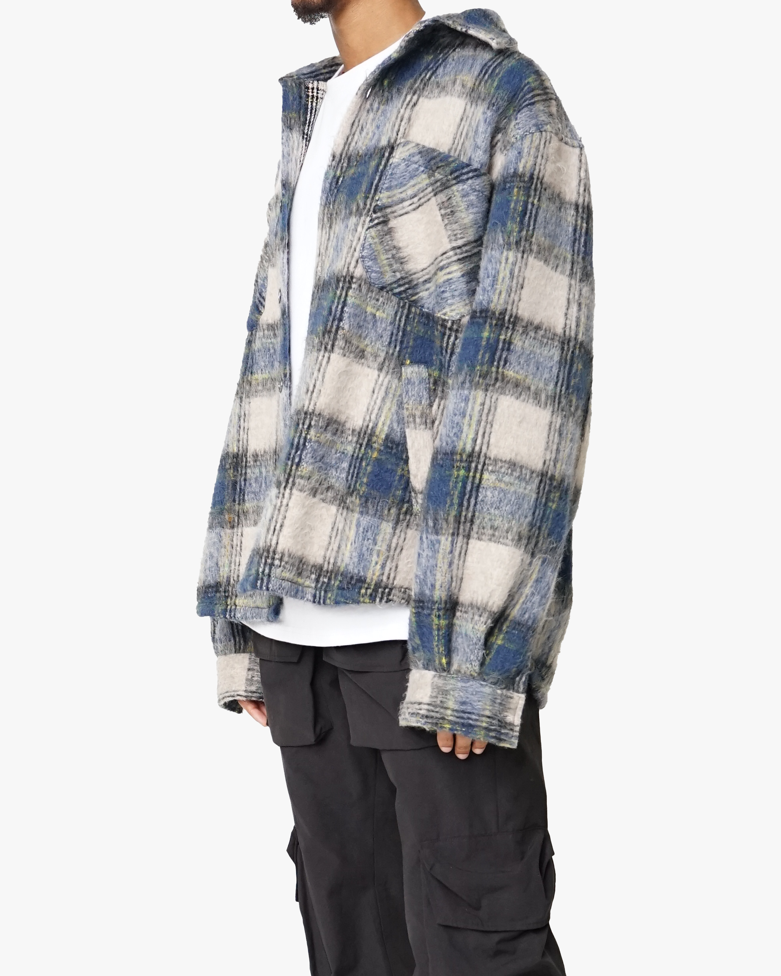 EPTM SIDE SLIT FLANNEL-BLUE/GREY