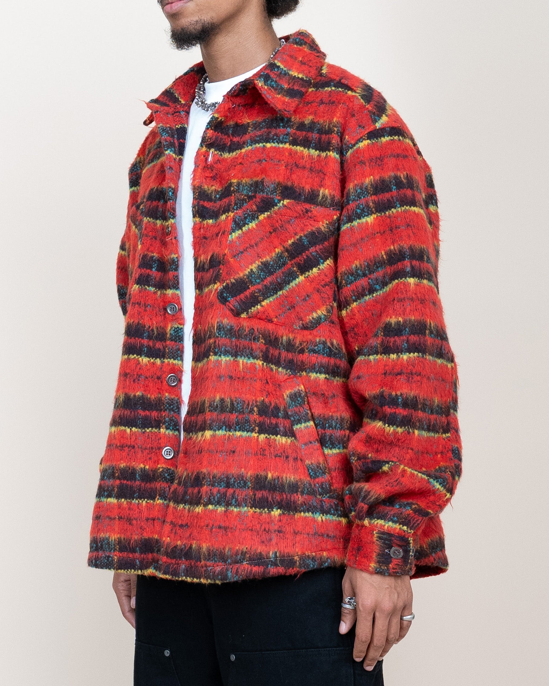 EPTM SIDE SLIT FLANNEL-TOMATO