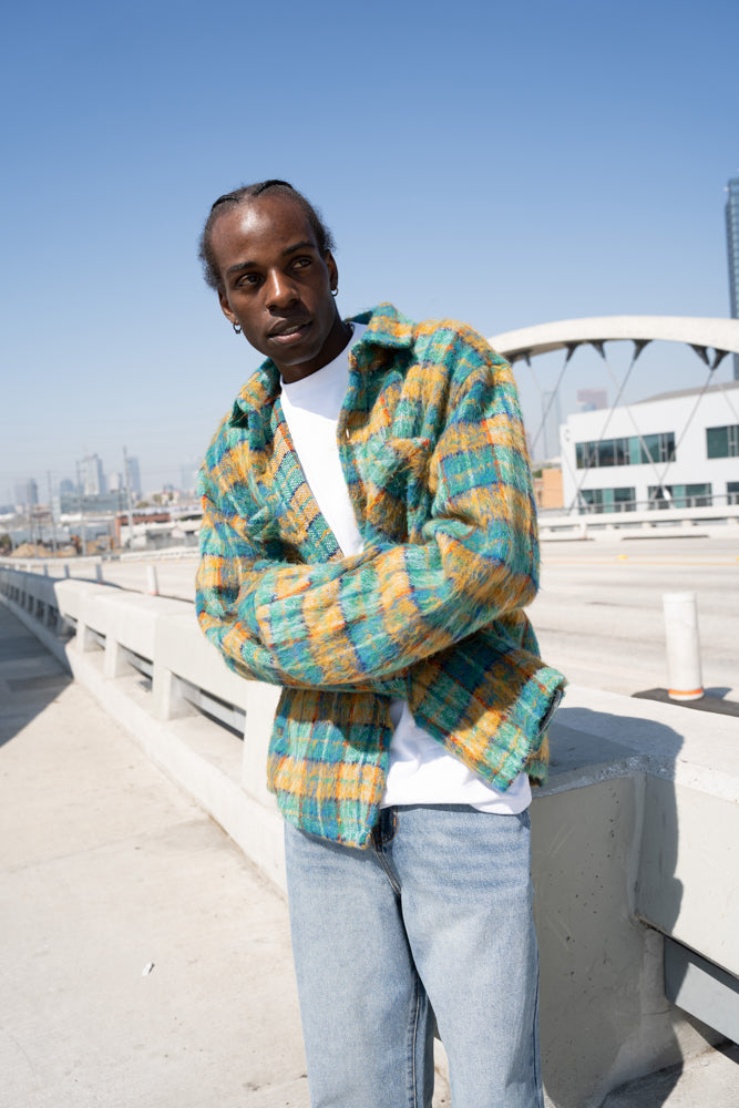 EPTM SIDE SLIT FLANNEL-TEAL