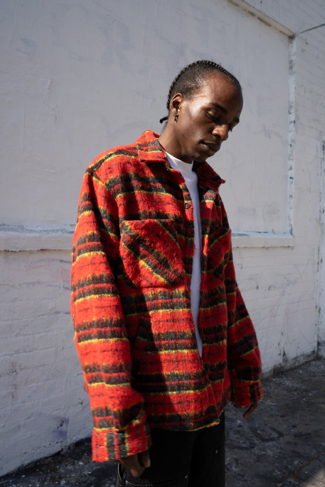 EPTM SIDE SLIT FLANNEL-TOMATO